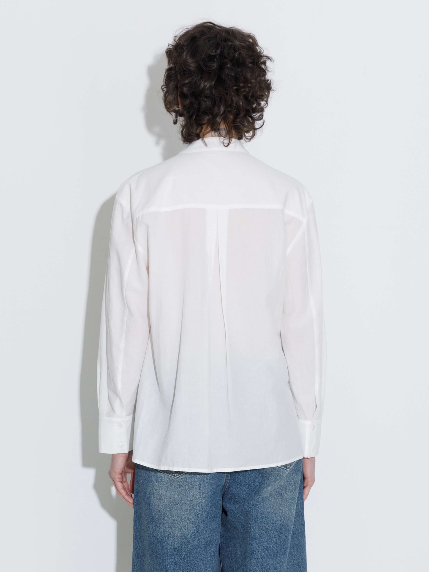 Ruffle Neck Tie Long Sleeve Shirt