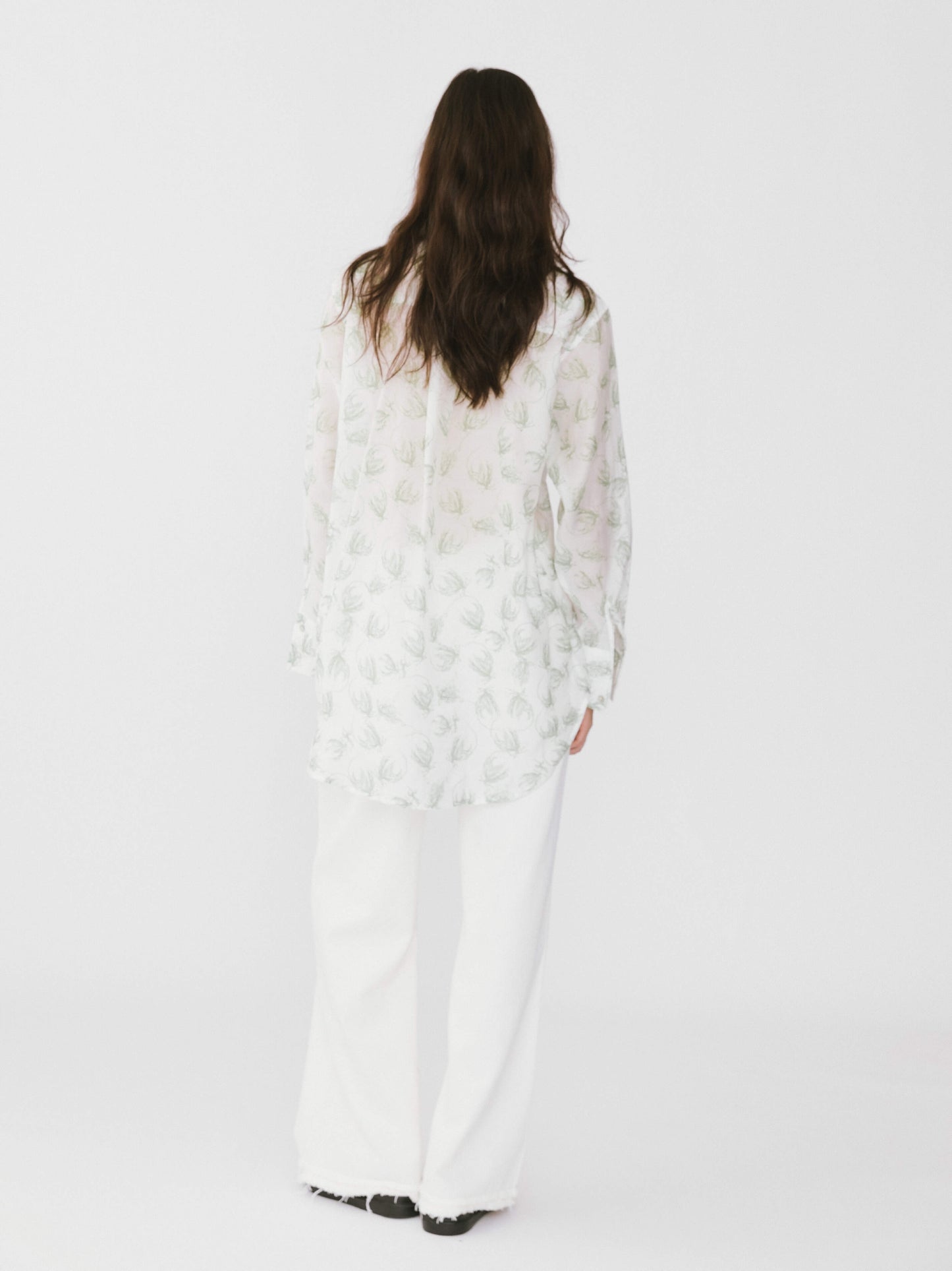 Loose Printed Sheer Shirt