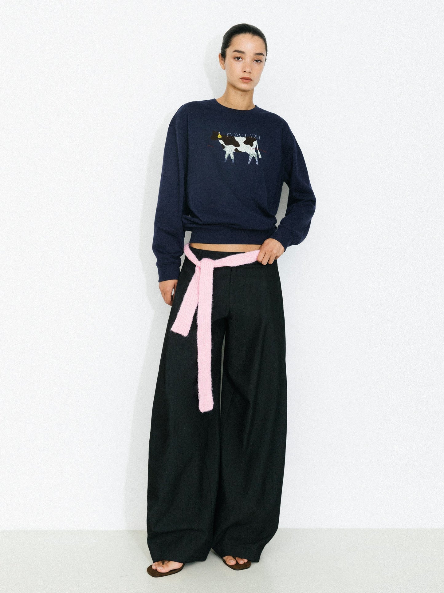 Cow Print Oversized Sweatshirt