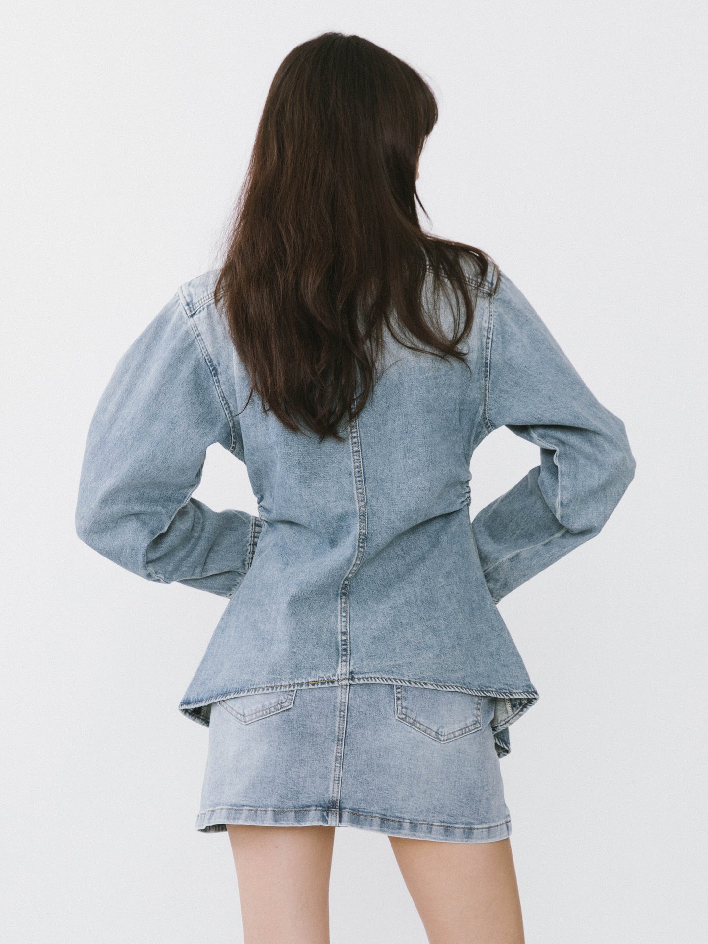 Blue Denim 100% Cotton Long Shirt