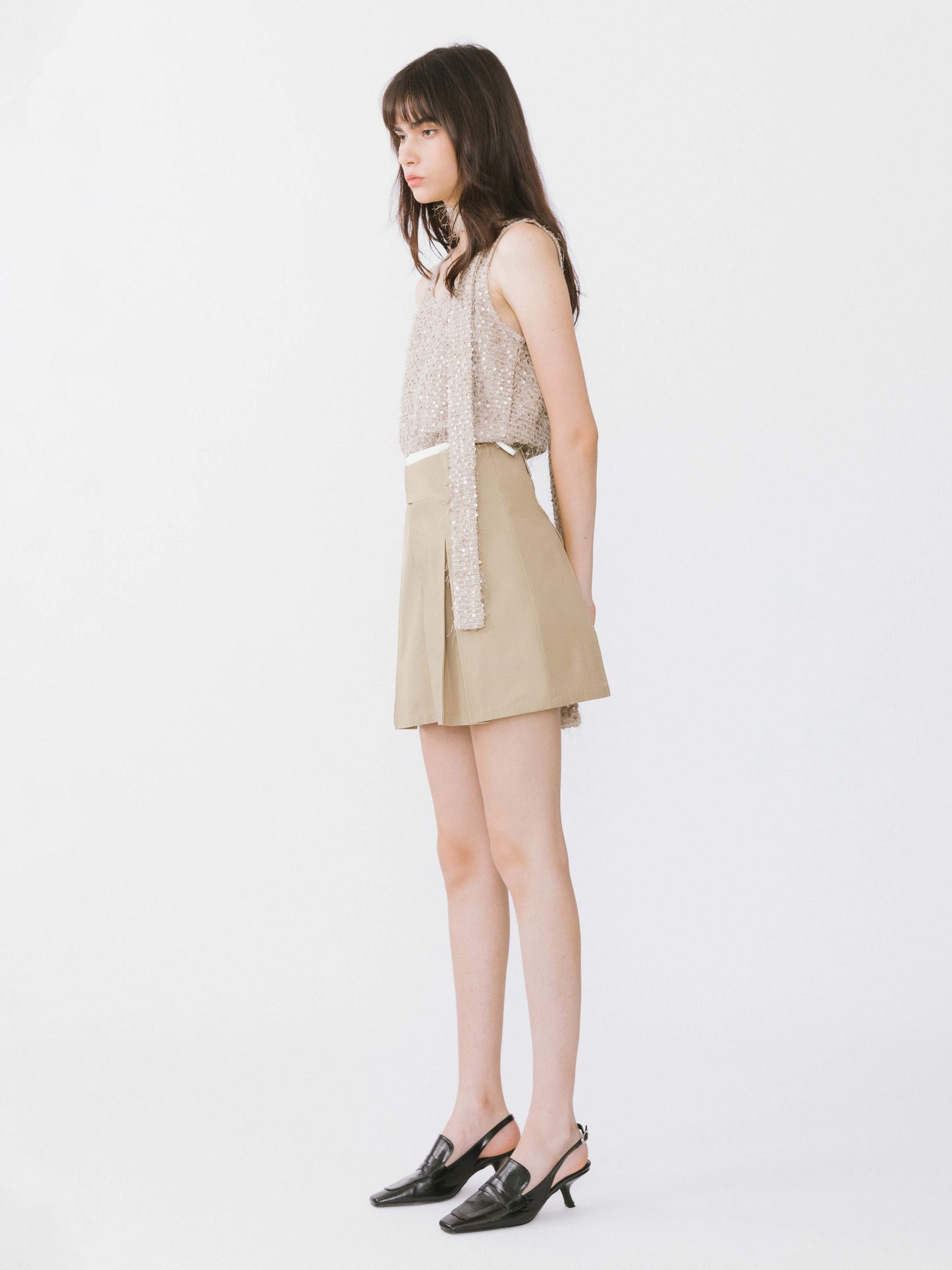 Pleated Short Skirt