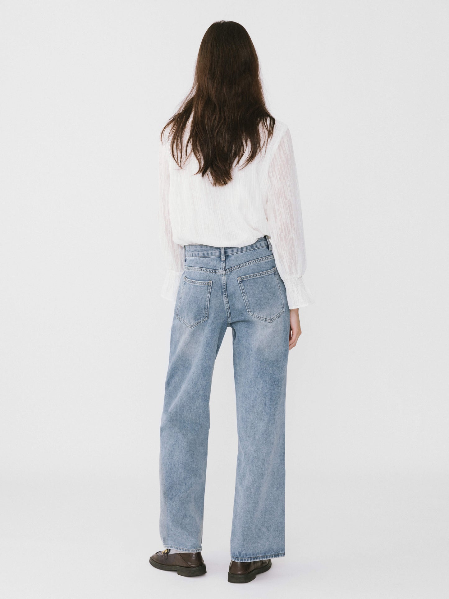 Stand Up Collar Ruffled Blouse