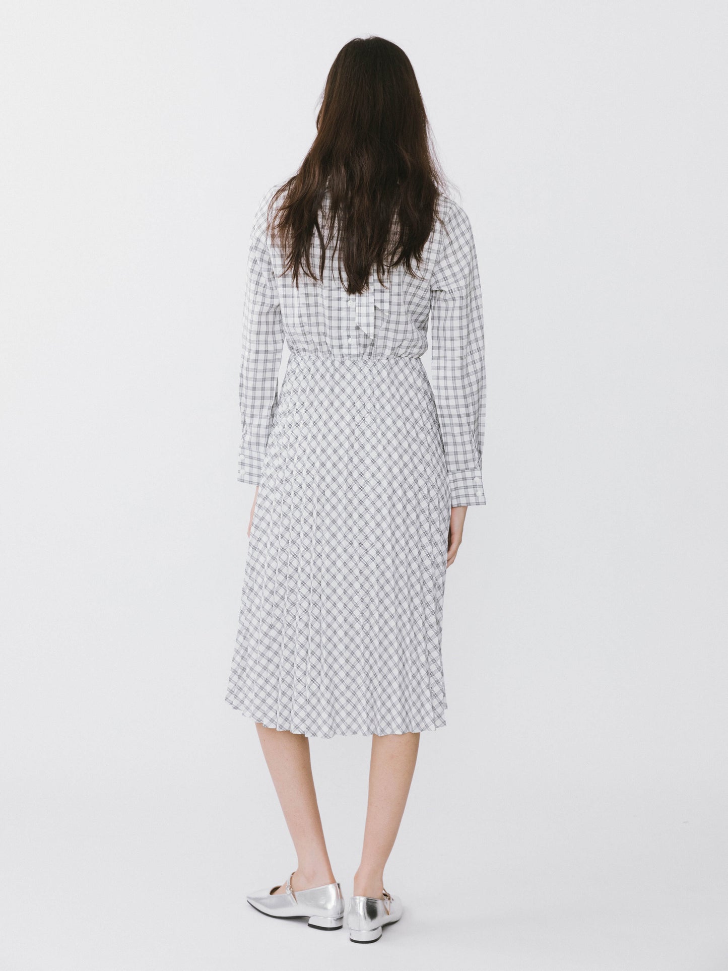 Tartan Neck Tie A-line Dress
