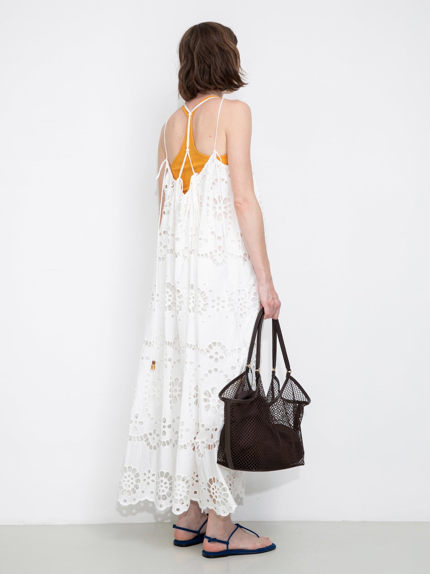 Heavily Embroidered Eyelet Floral Cami Dress
