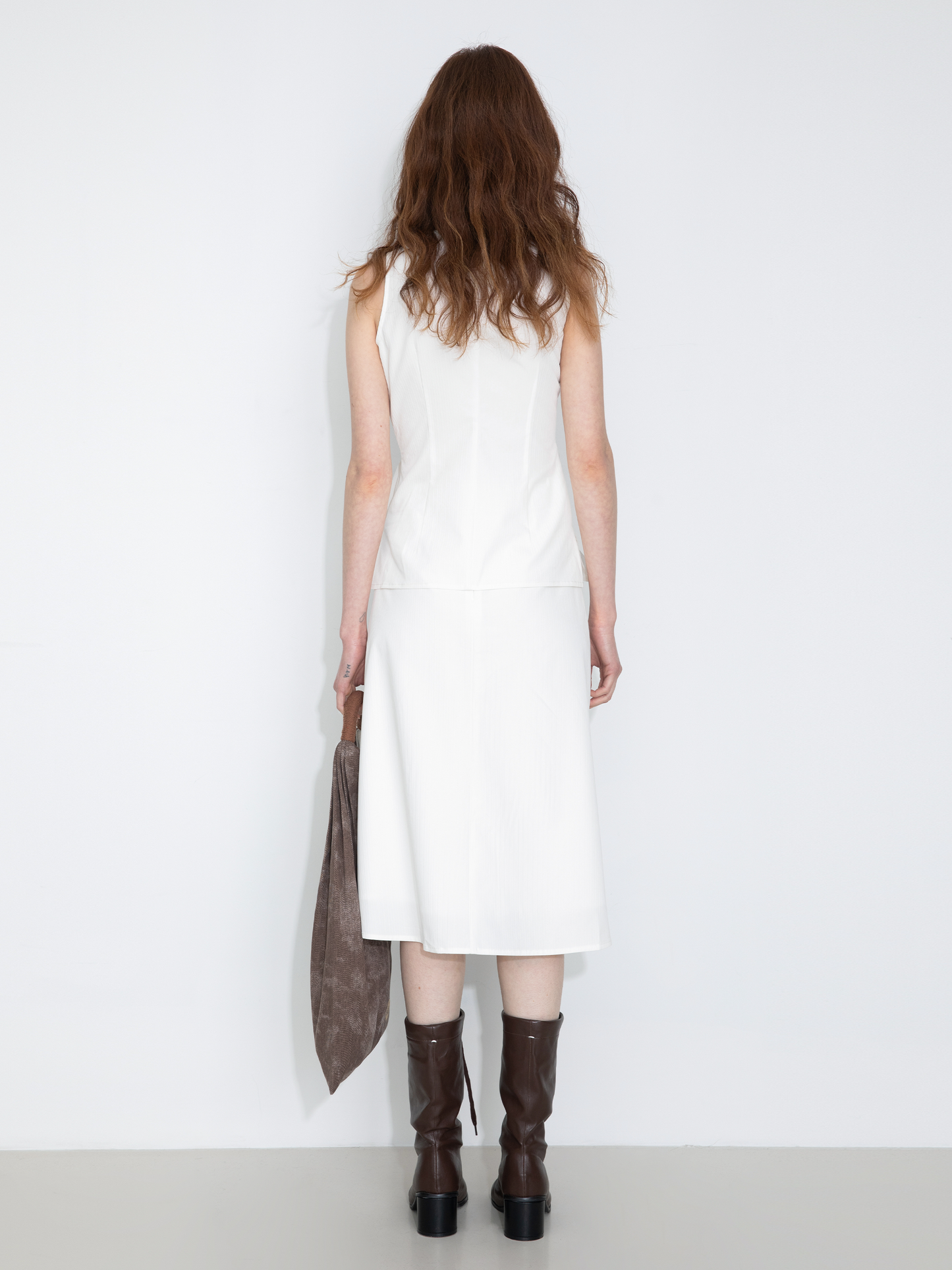 3D Pleated High-Waisted A-Line Skirt