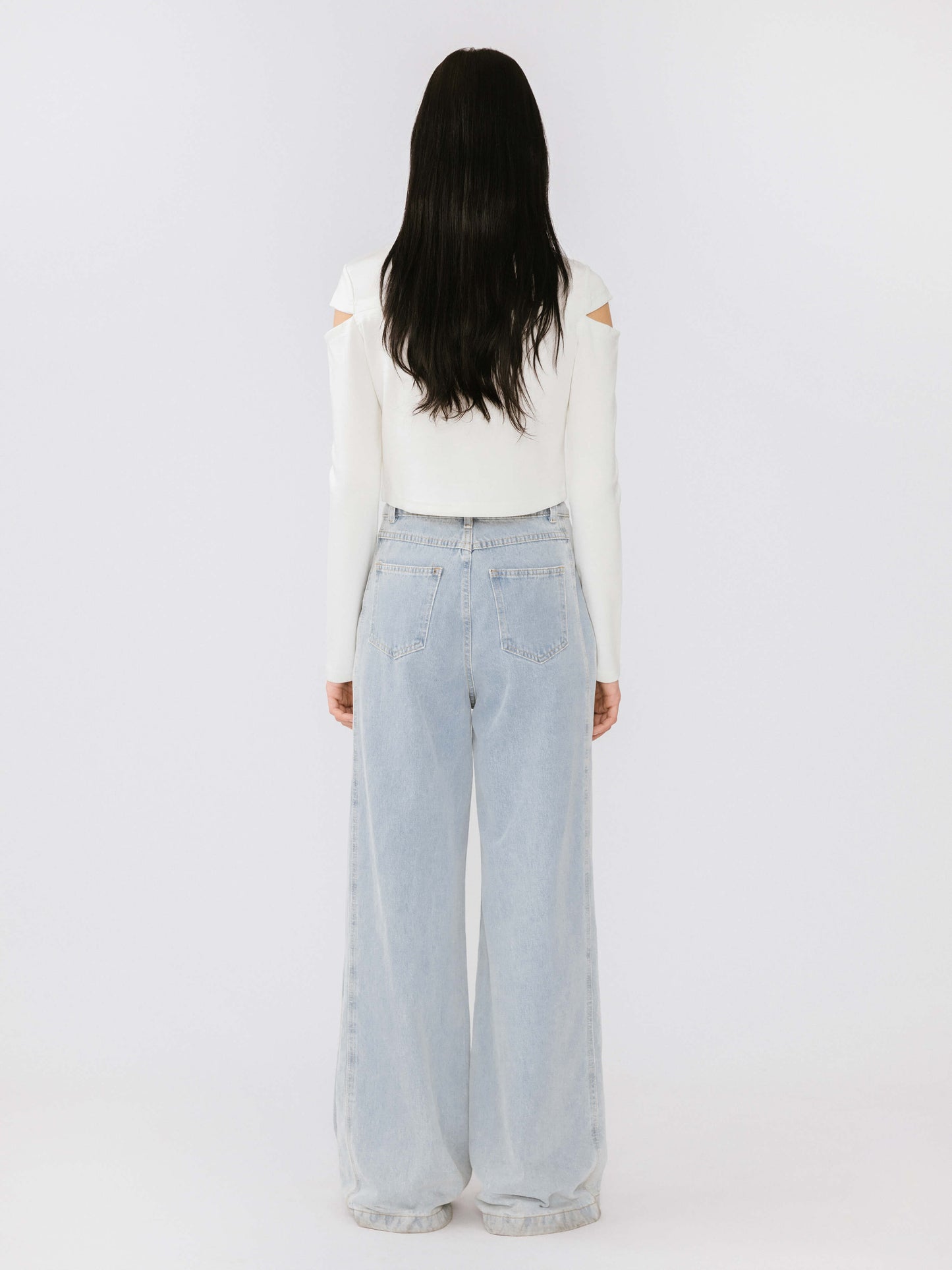 Cut Out Long Sleeve Crop Top