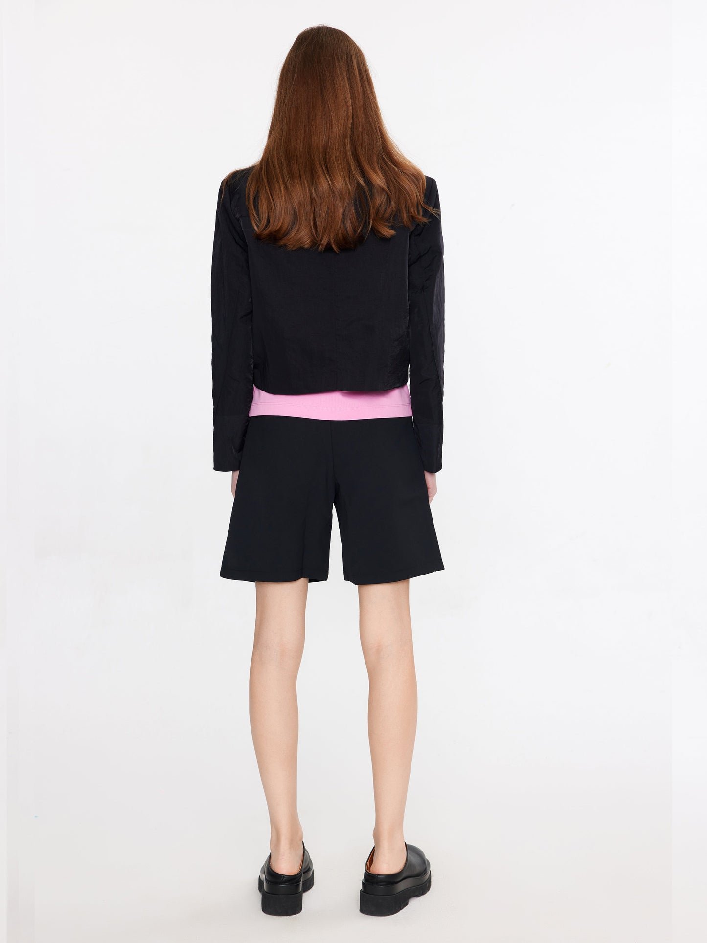 Zip Up Curved Short Jacket