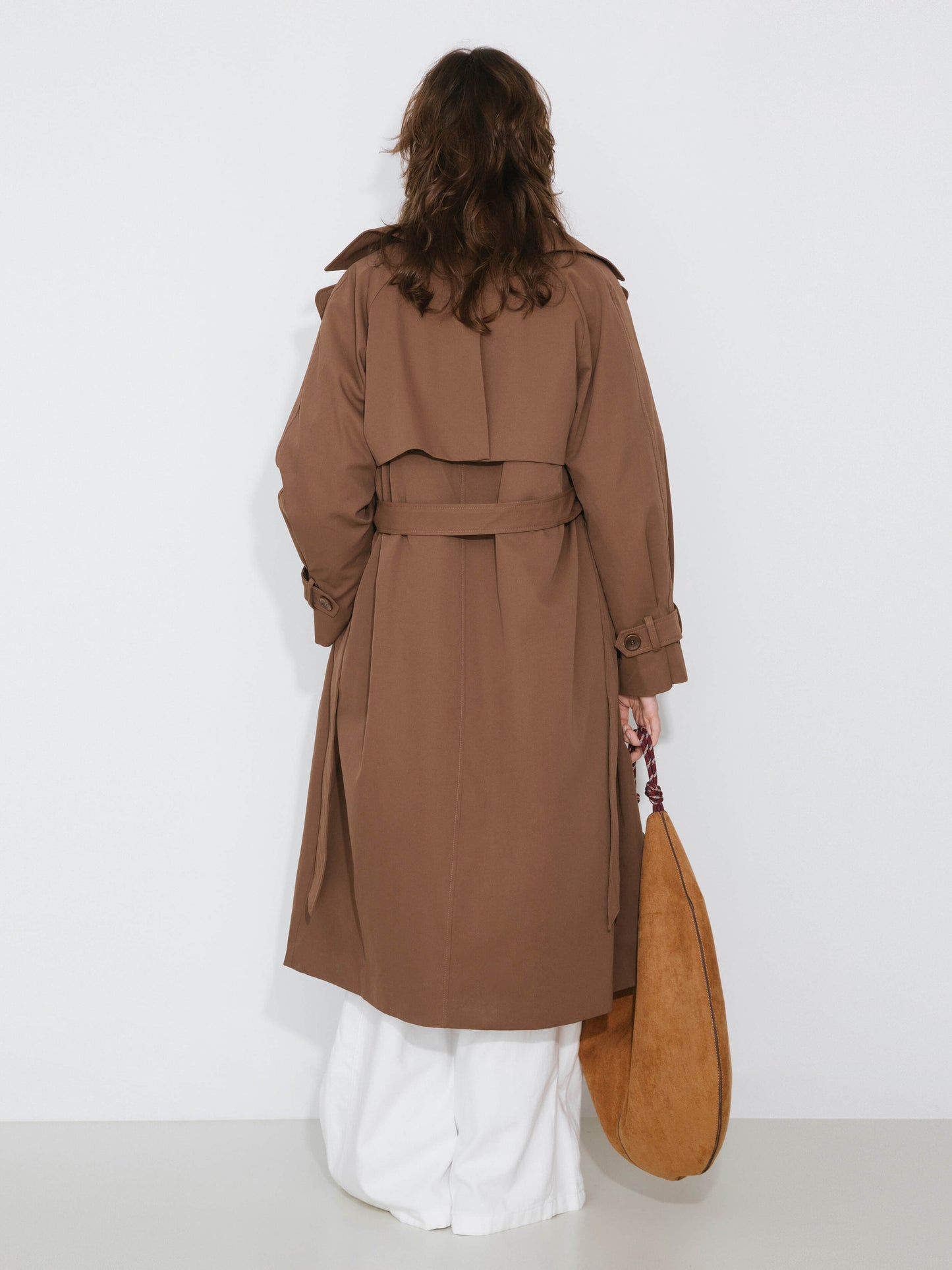 ONE BY CUBIC Double-Layer Long Trench Coat Style Down Coat