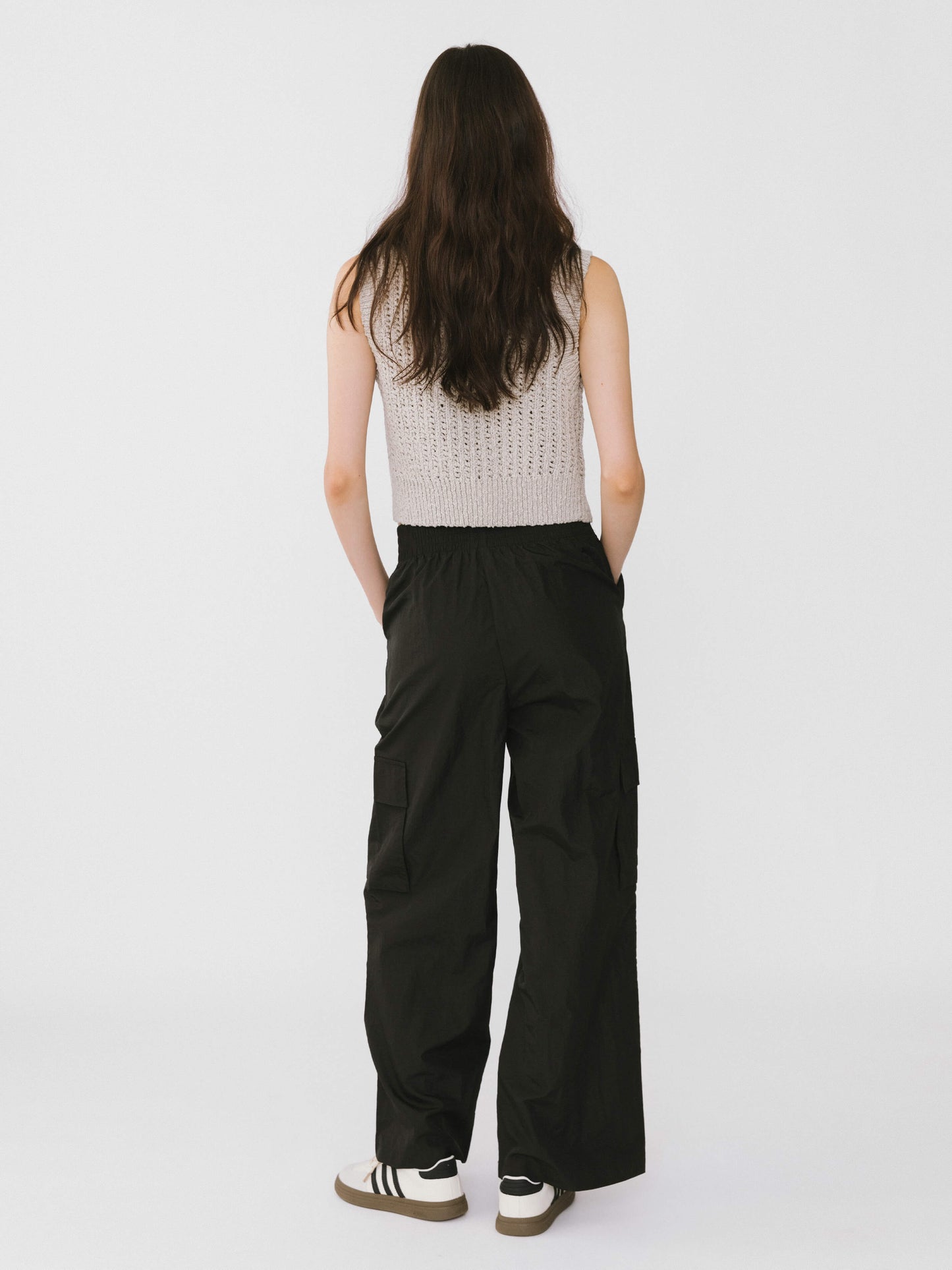 Elasticated Wide Leg Cargo Trousers