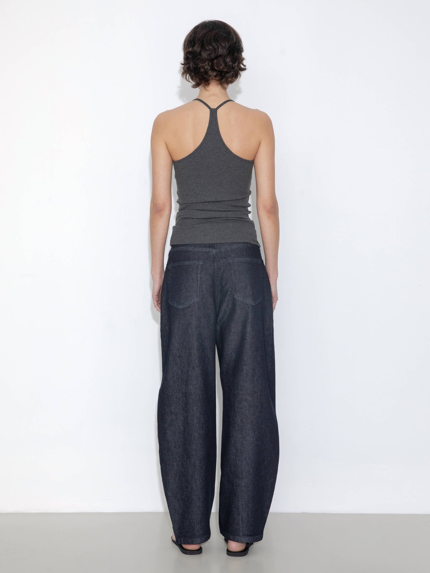 Panelled Loose-Fit Wide-Leg Tapered Jeans