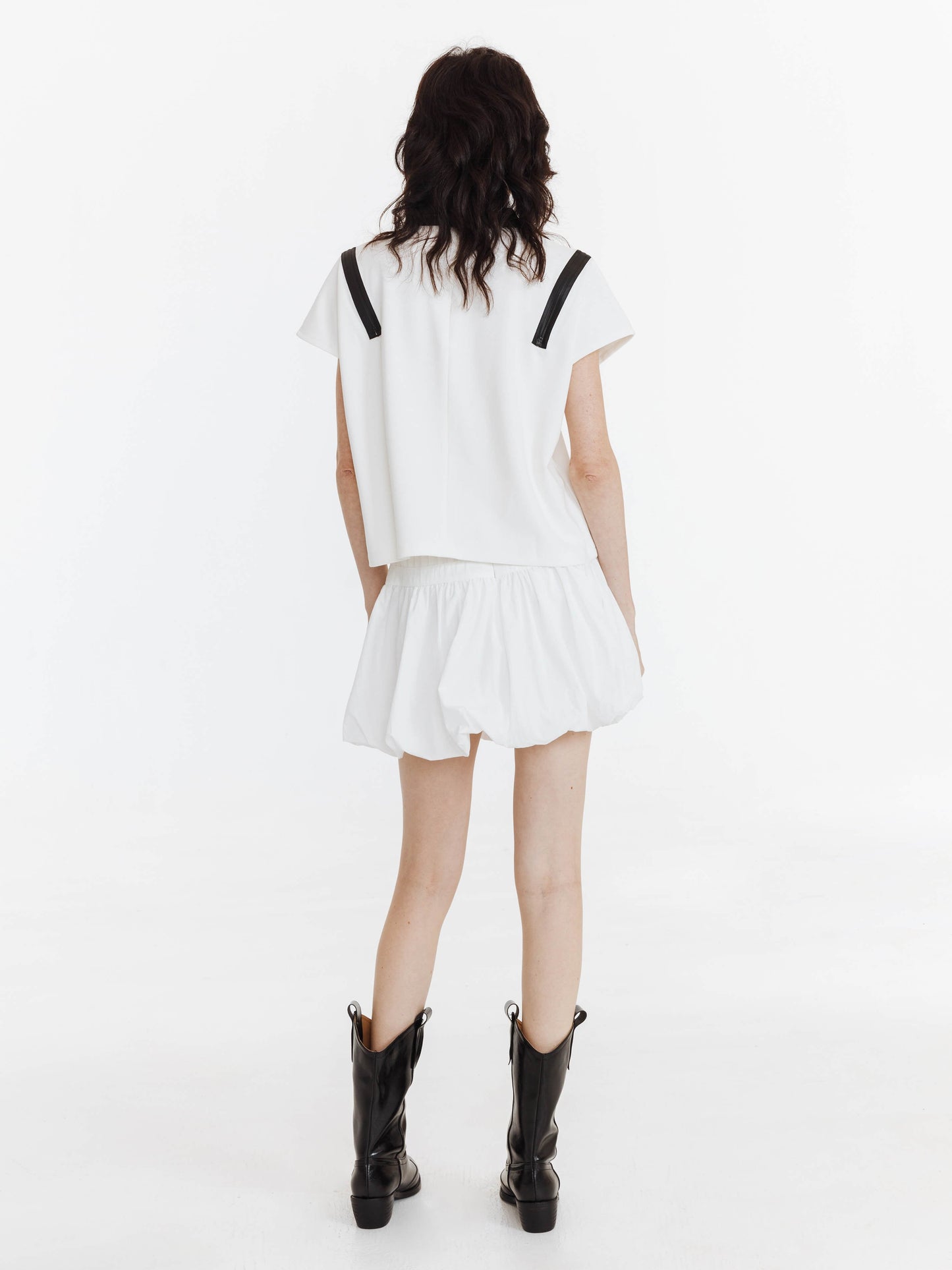 A-line Pleated Patchwork Bud Skirt