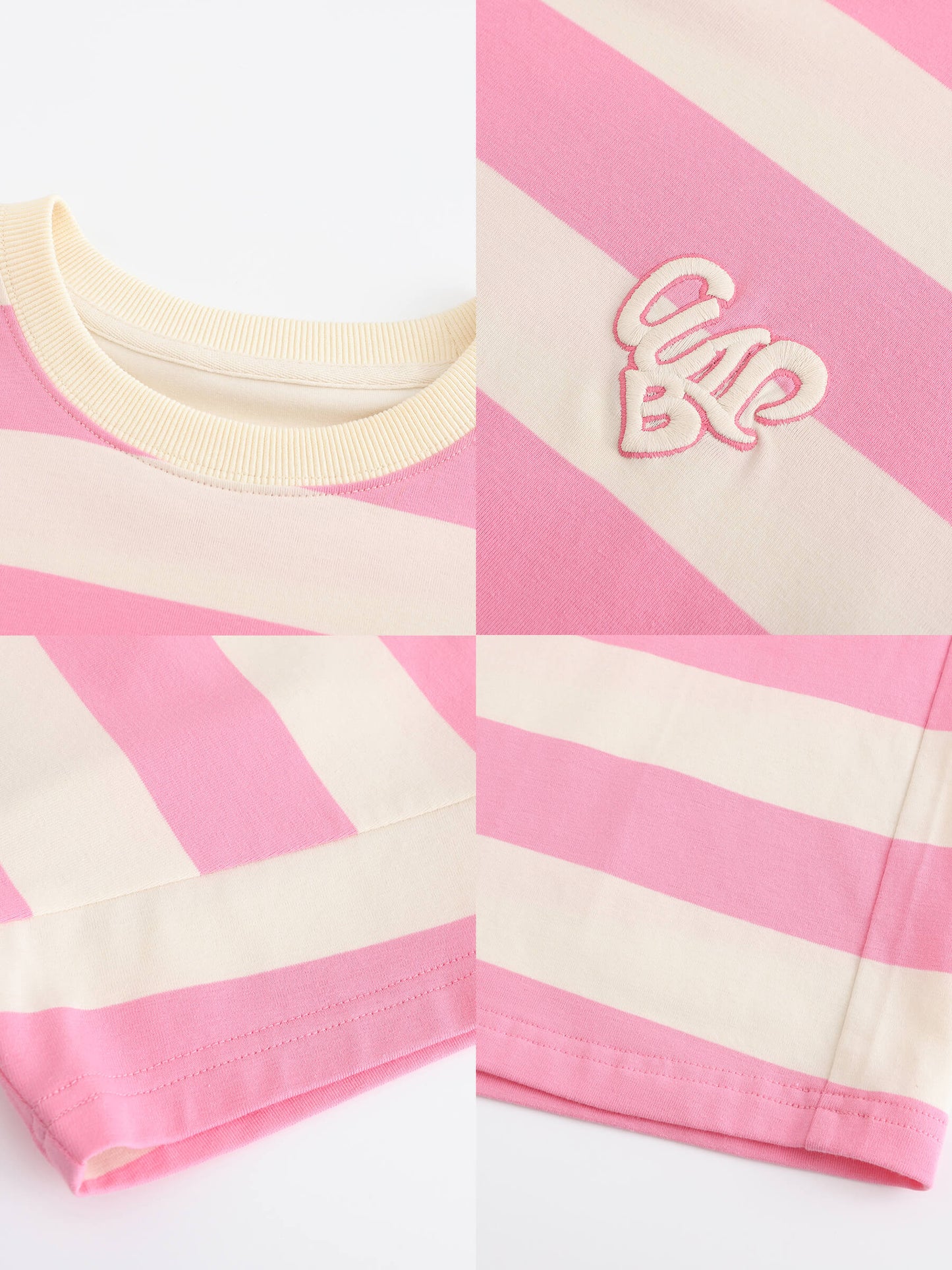 CUBIC Heart Oversized Striped T-Shirt