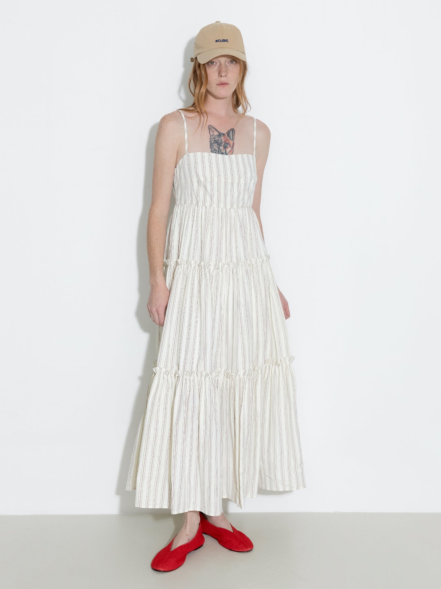 Strap Striped Cake Dress