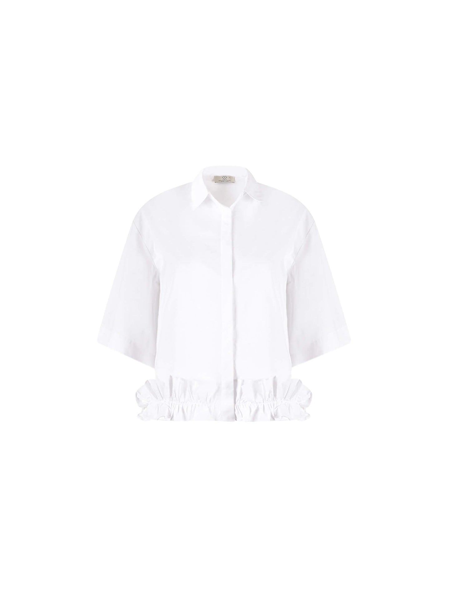 Half Sleeve Shirt with Ruffled Hem