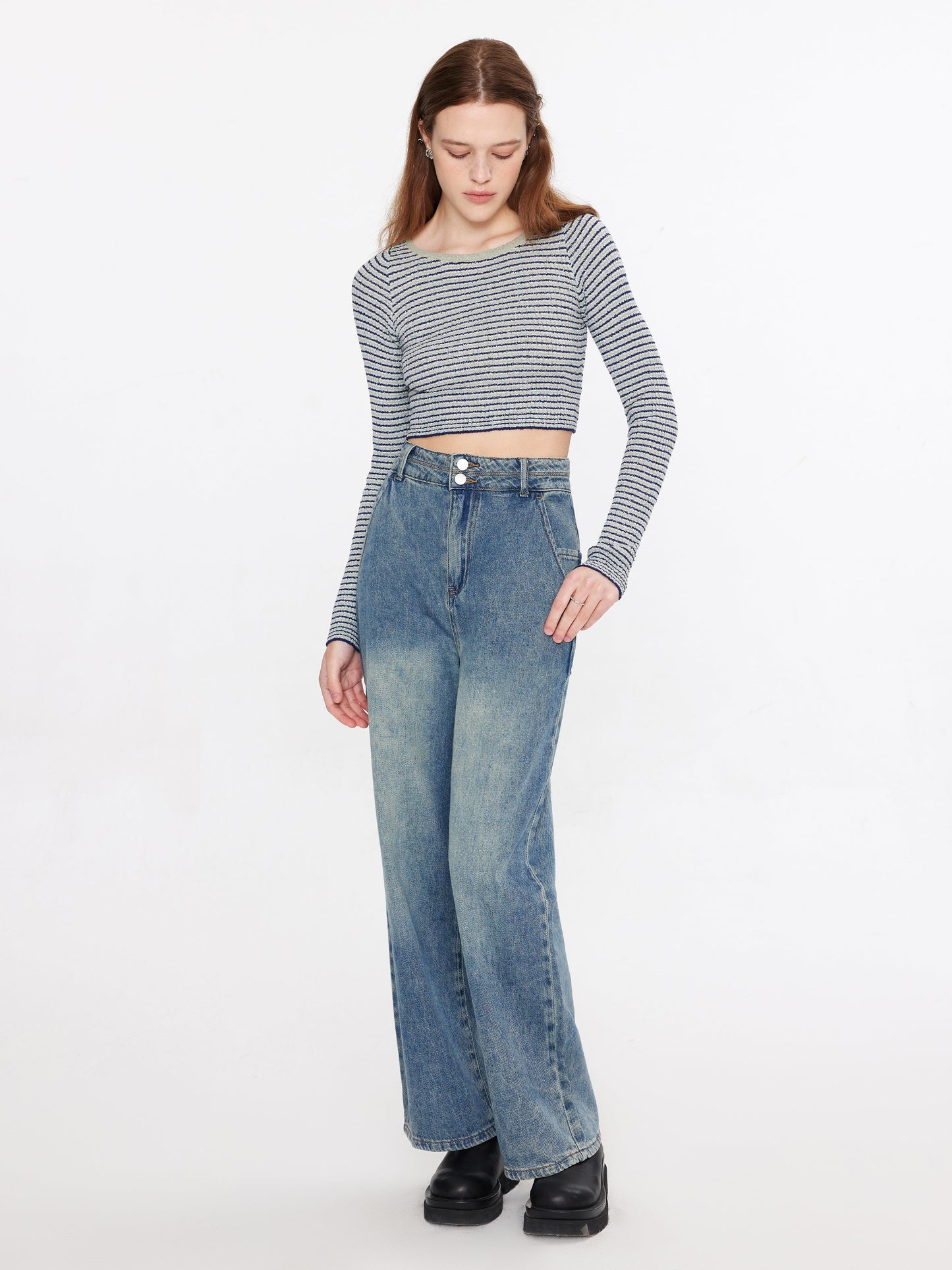 Striped Fitted Long Sleeve Top