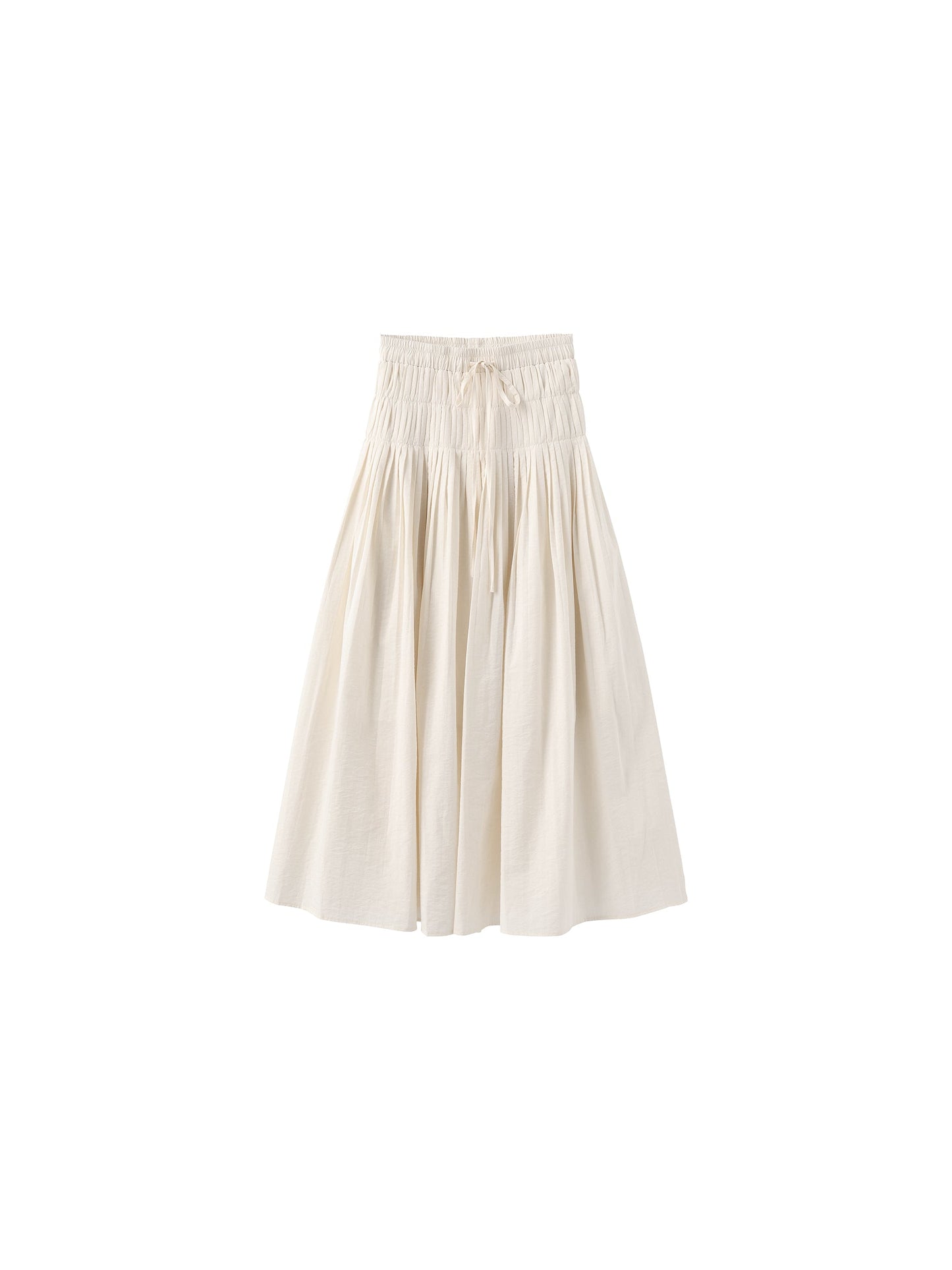 High-Waist Drawstring Pleated Skirt