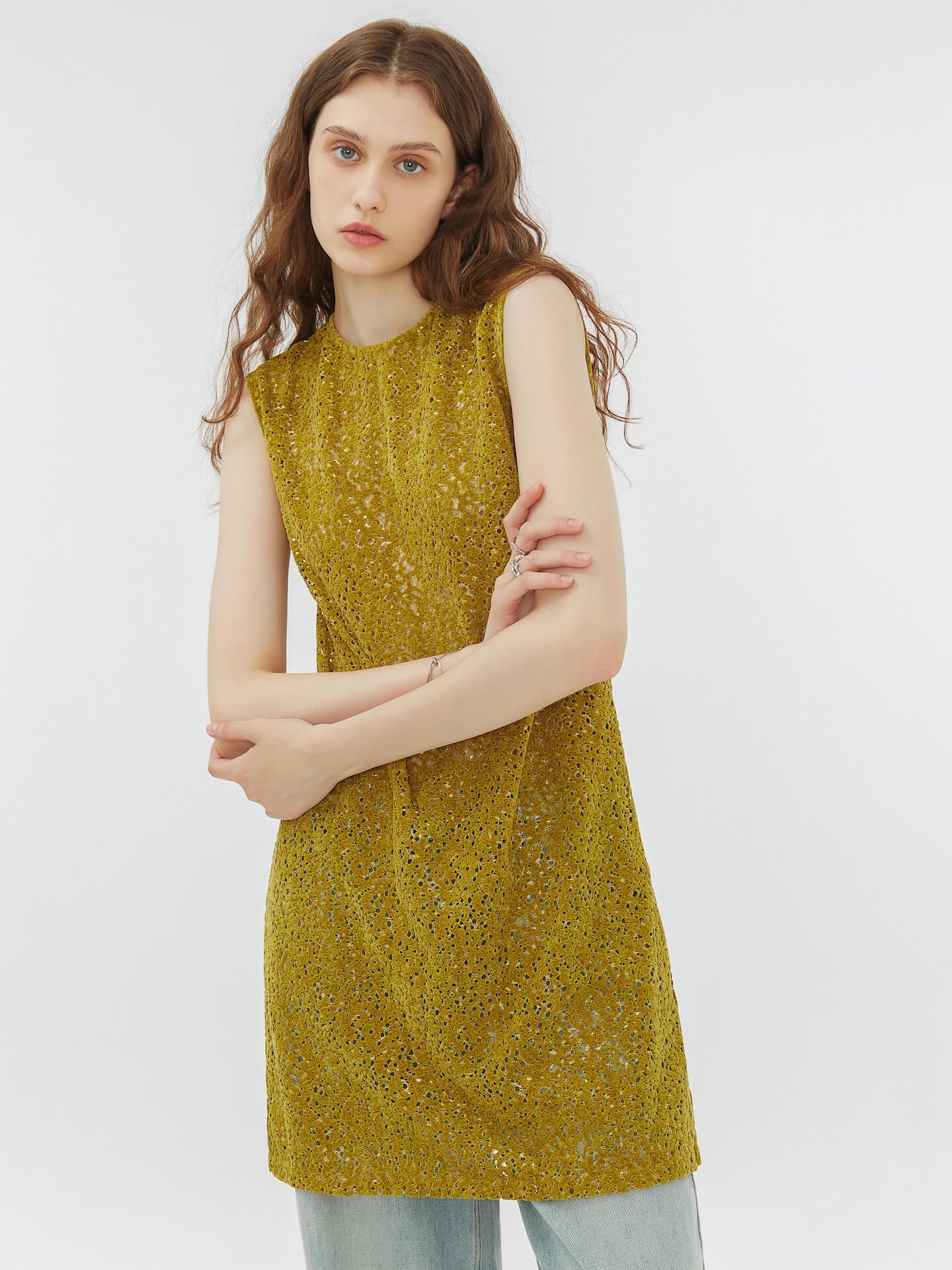Round Neck Sleeveless A-line Dress