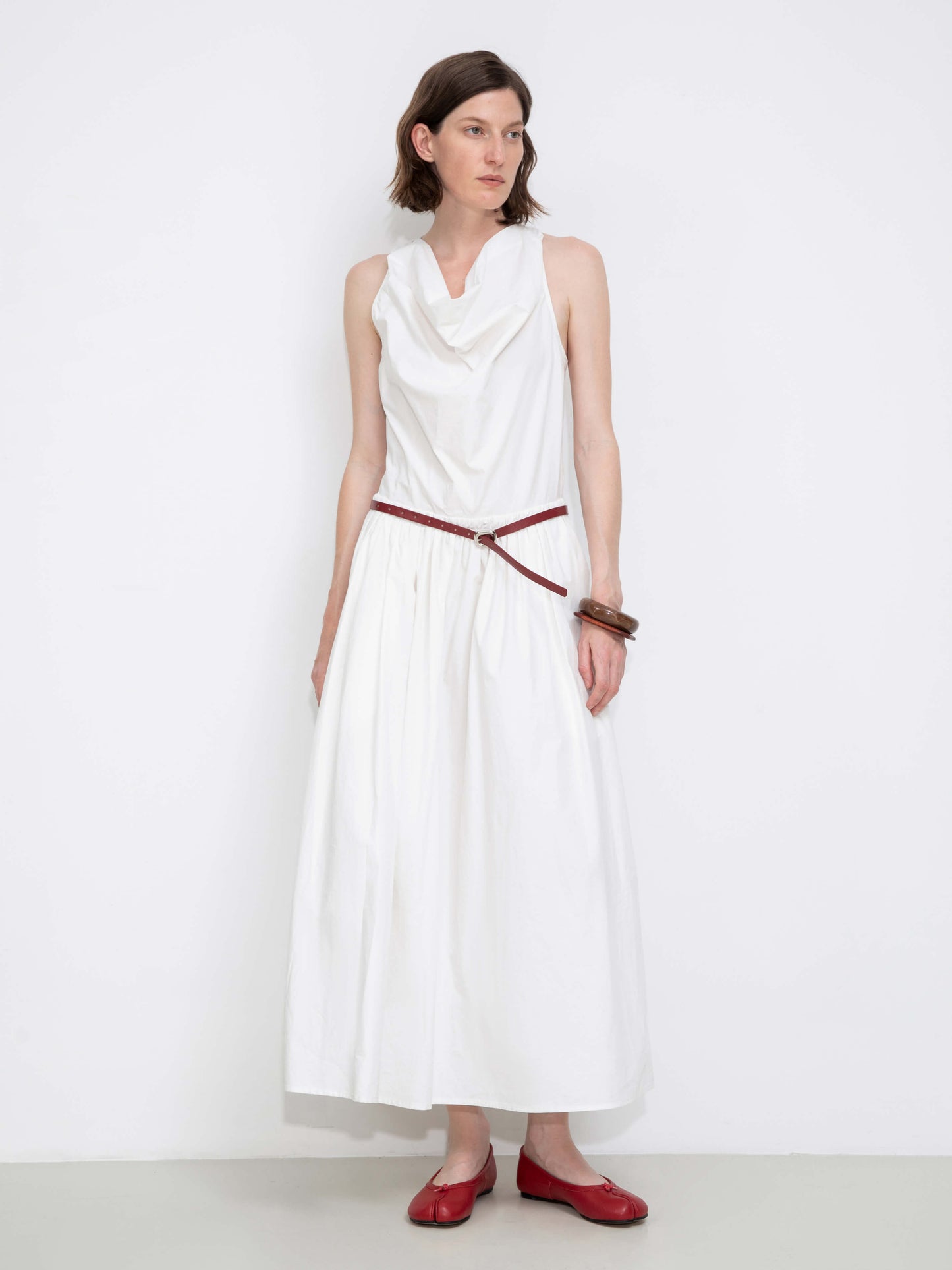 100% Cotton Halter Neck Cowl Dress
