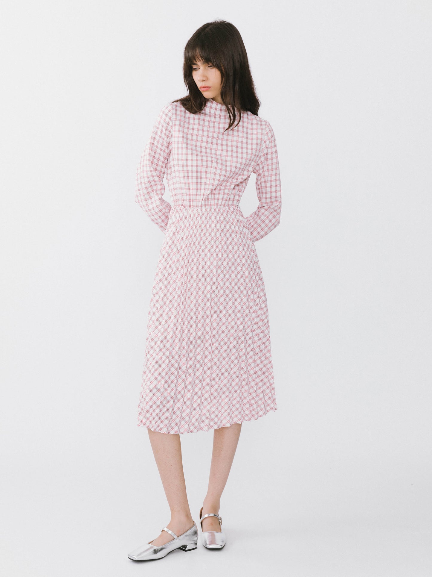 Tartan Neck Tie A-line Dress