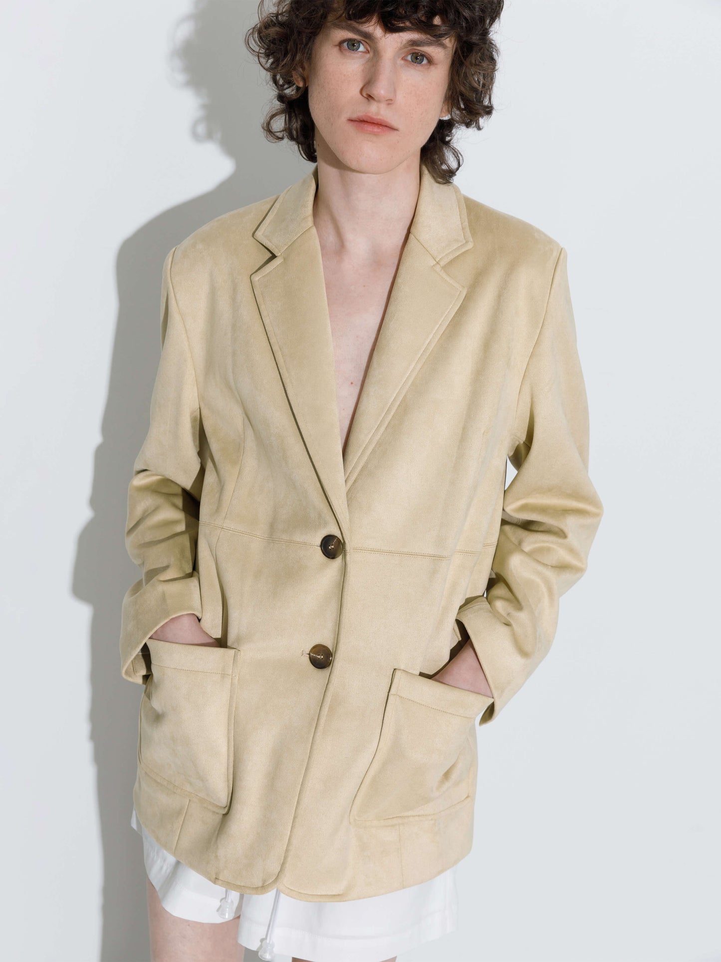 ONE BY CUBIC Silky Tailored Suede Jacket