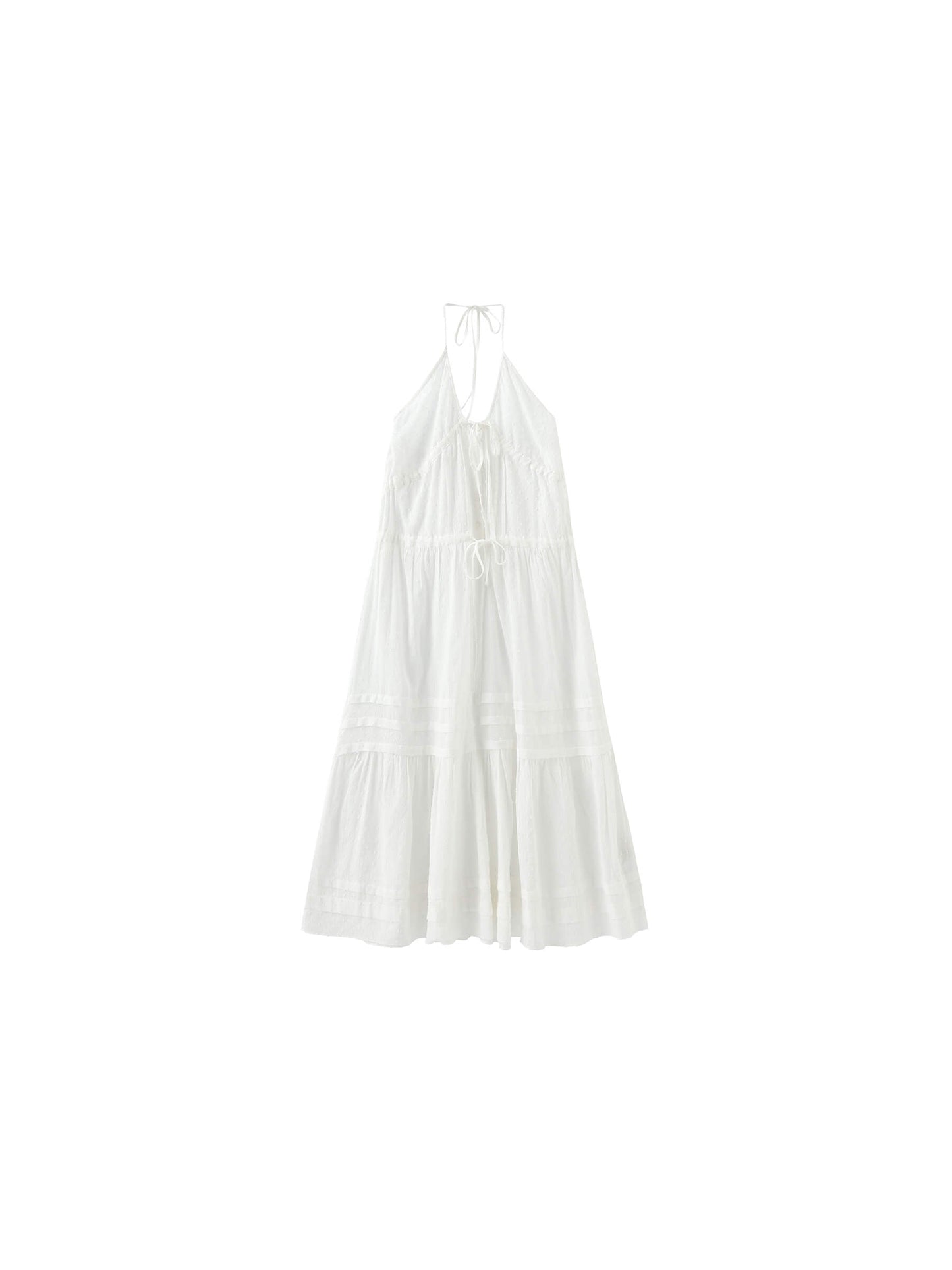 White Lace Halterneck Maxi Dress