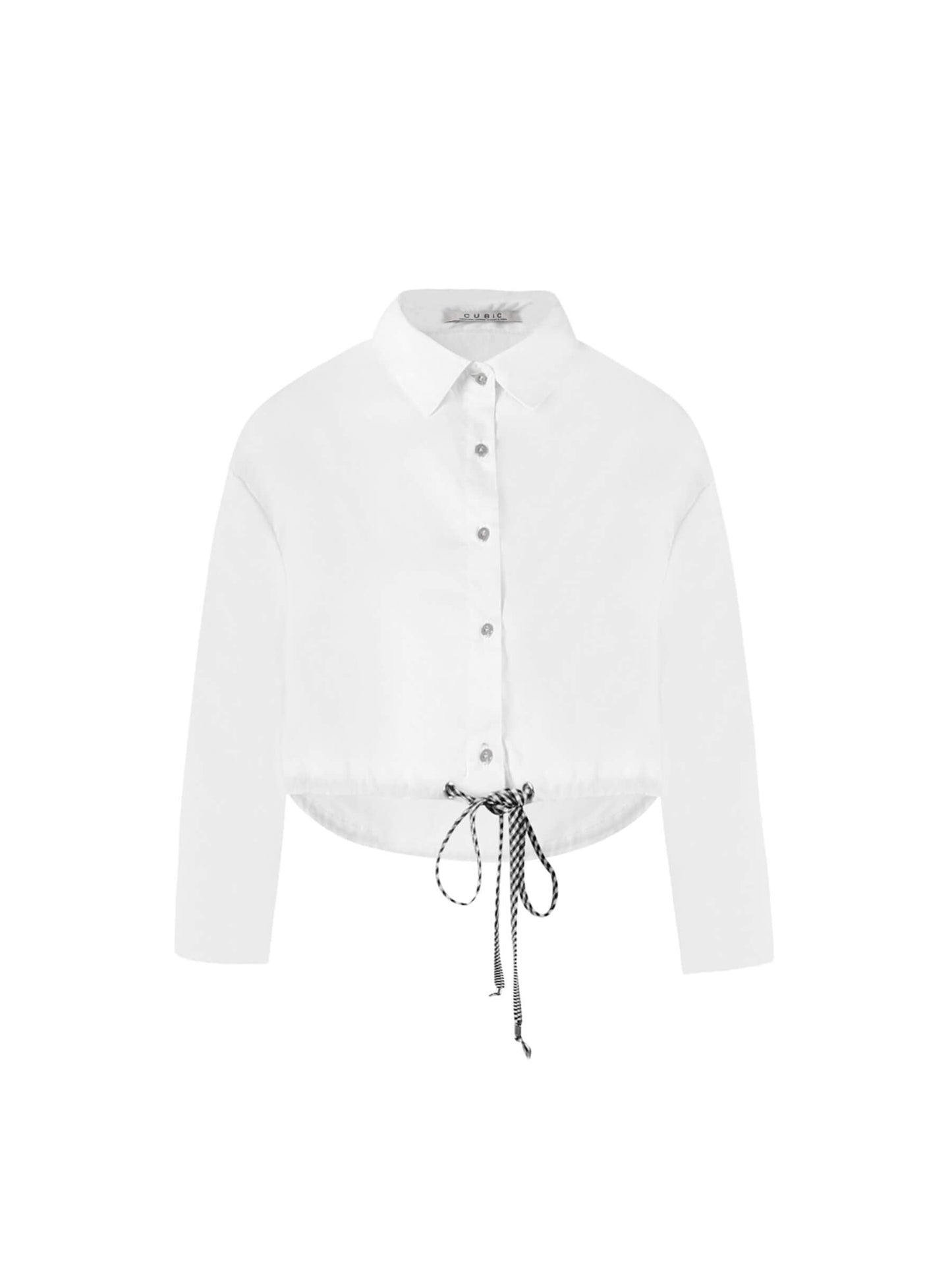 Extra Cropped Shirt with Drawstring Waist