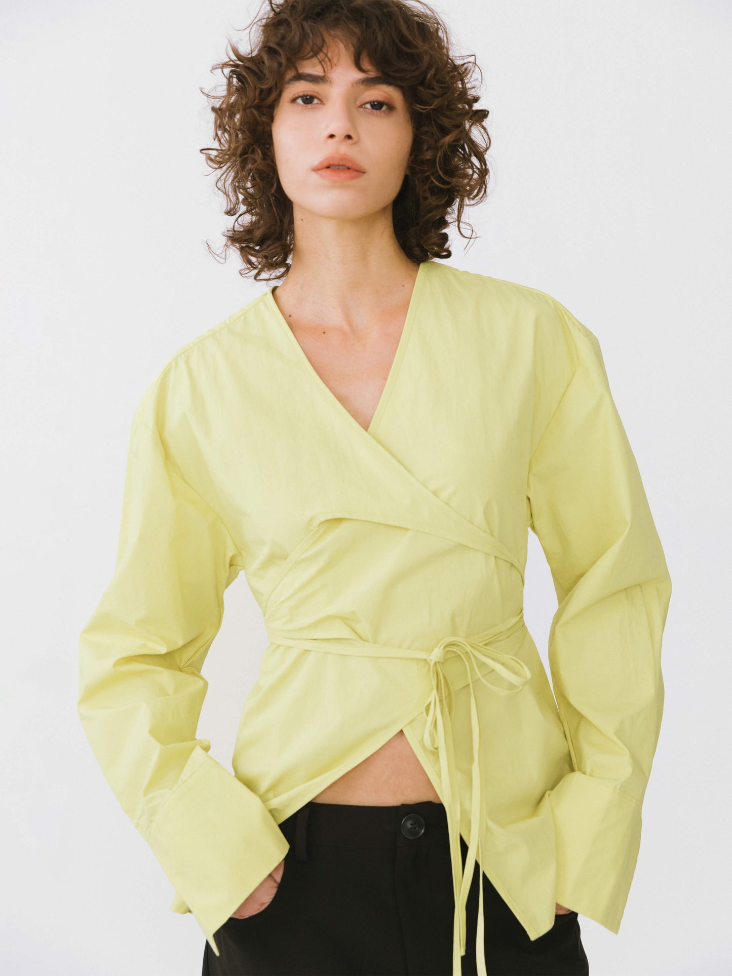 V-Neck Criss-Crossed Layered Blouse