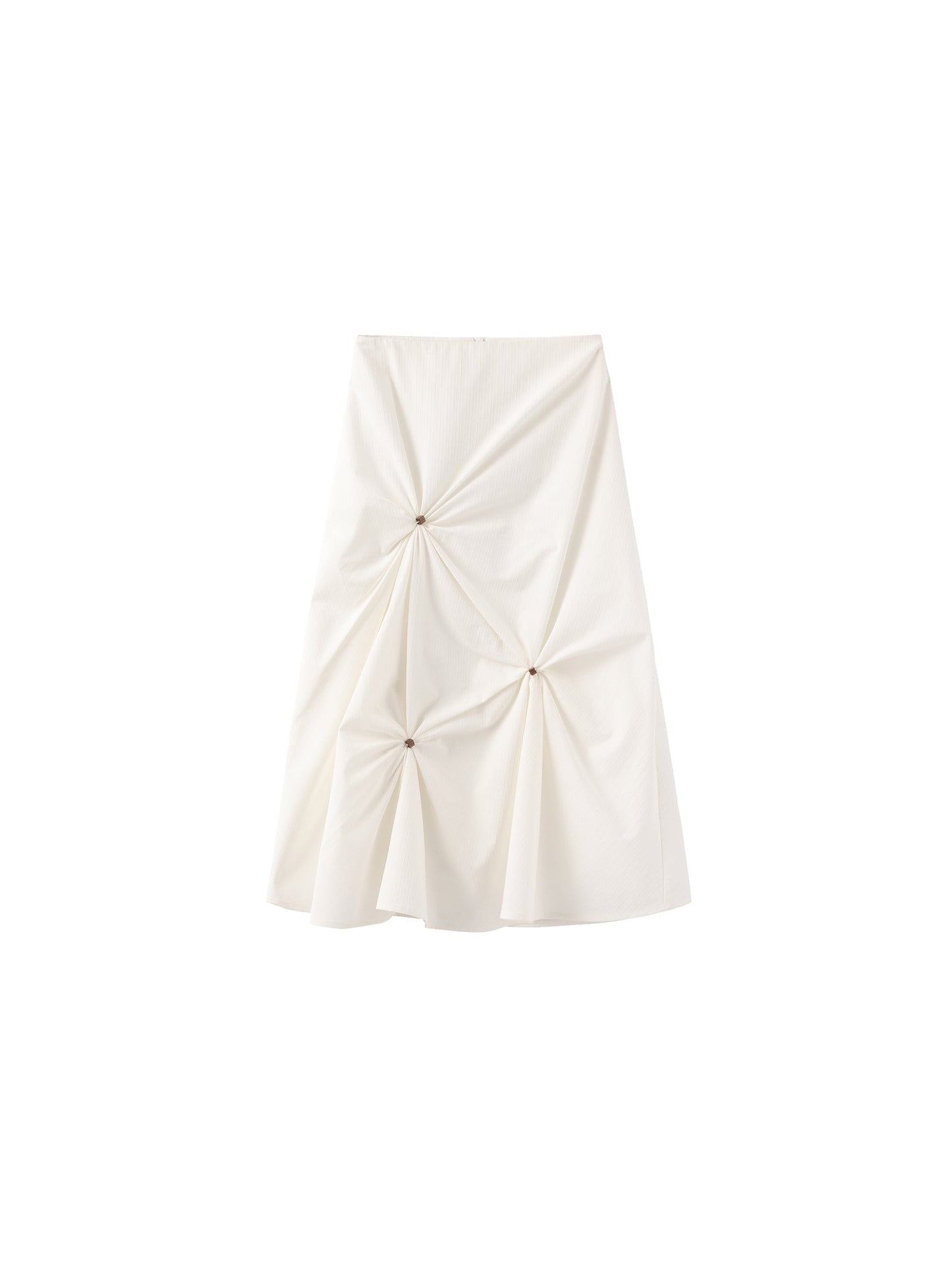 3D Pleated High-Waisted A-Line Skirt