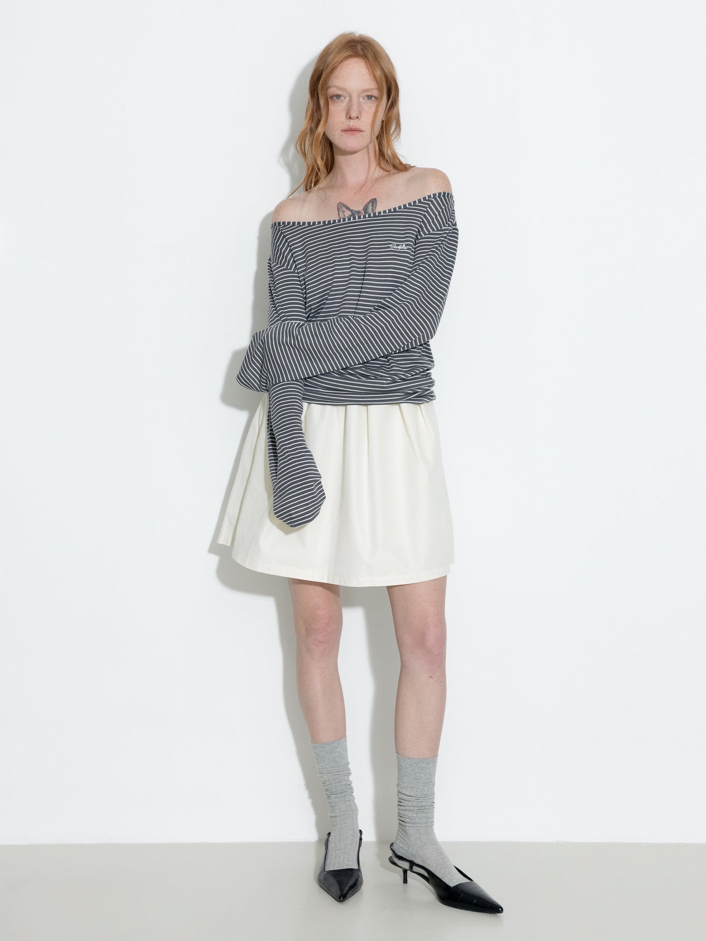 A-line Skirt with Cotton blend