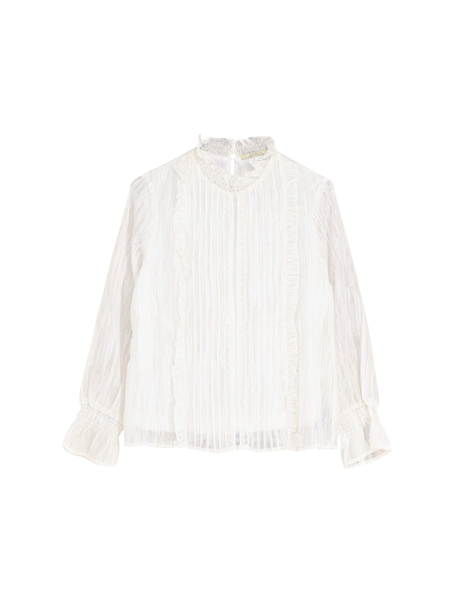 Stand Up Collar Ruffled Blouse