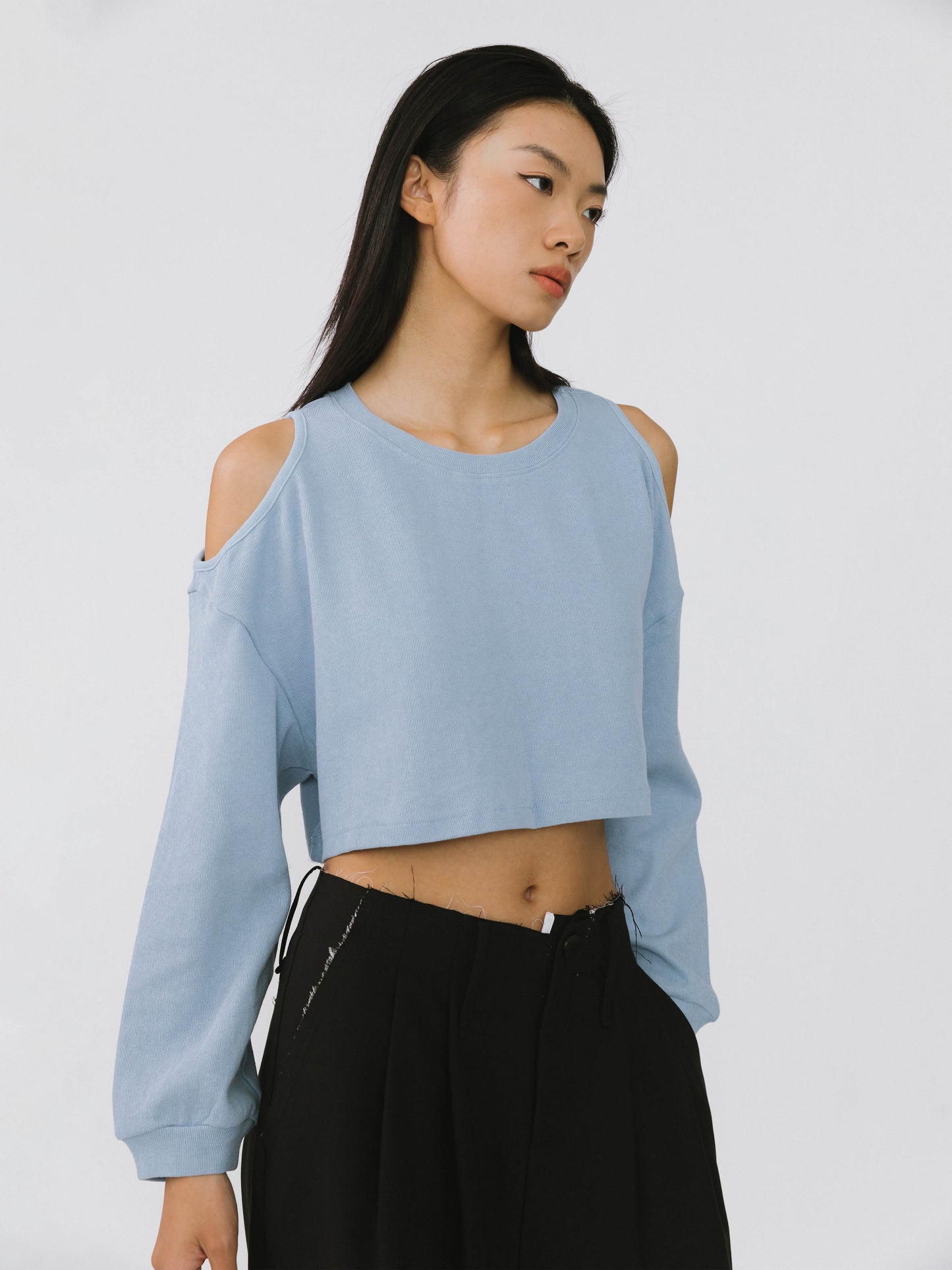 Shoulder Cut Out Crop Top