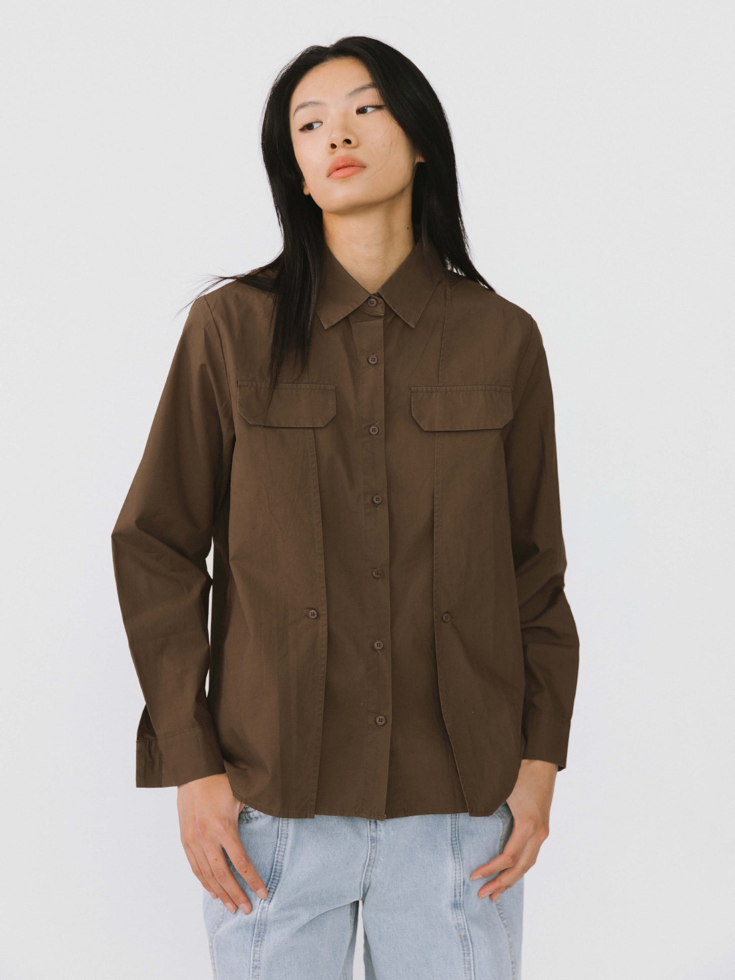 Faux Pocket 100% Cotton Shirt