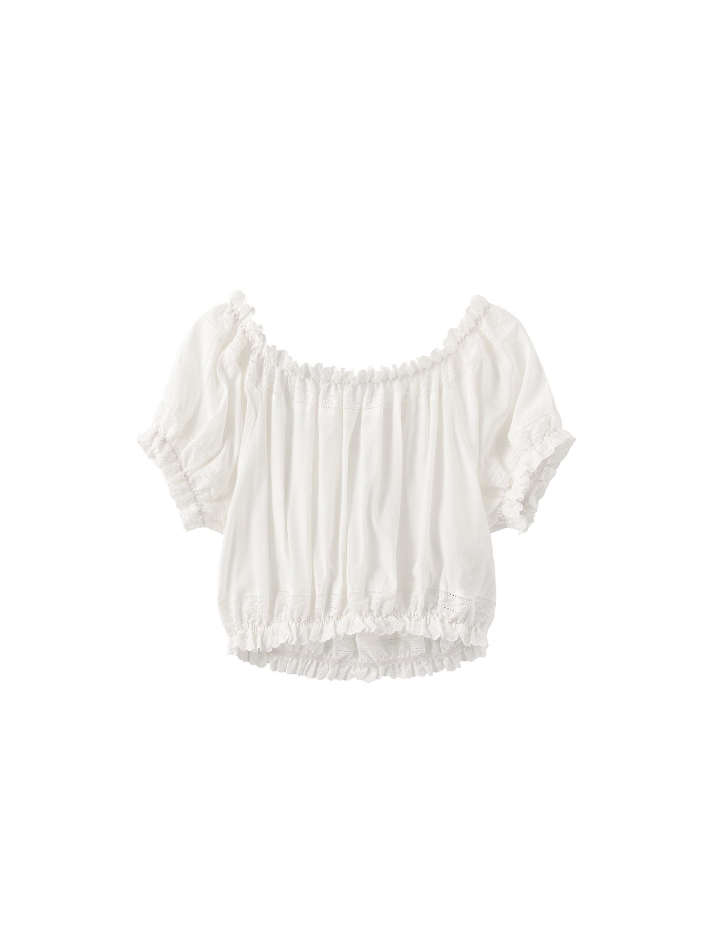 Off-Shoulder Cropped Top with Cut-Out Panels
