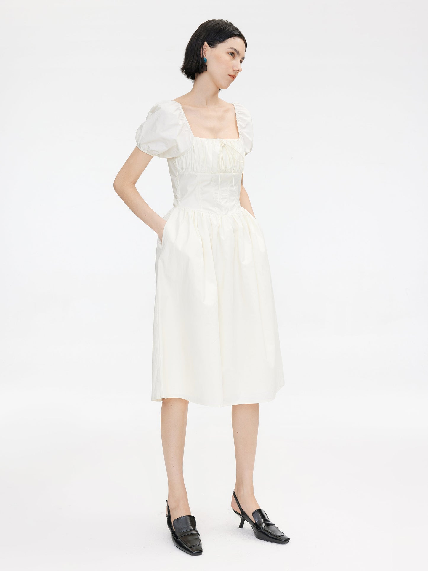 Puff Sleeve Retro Dress