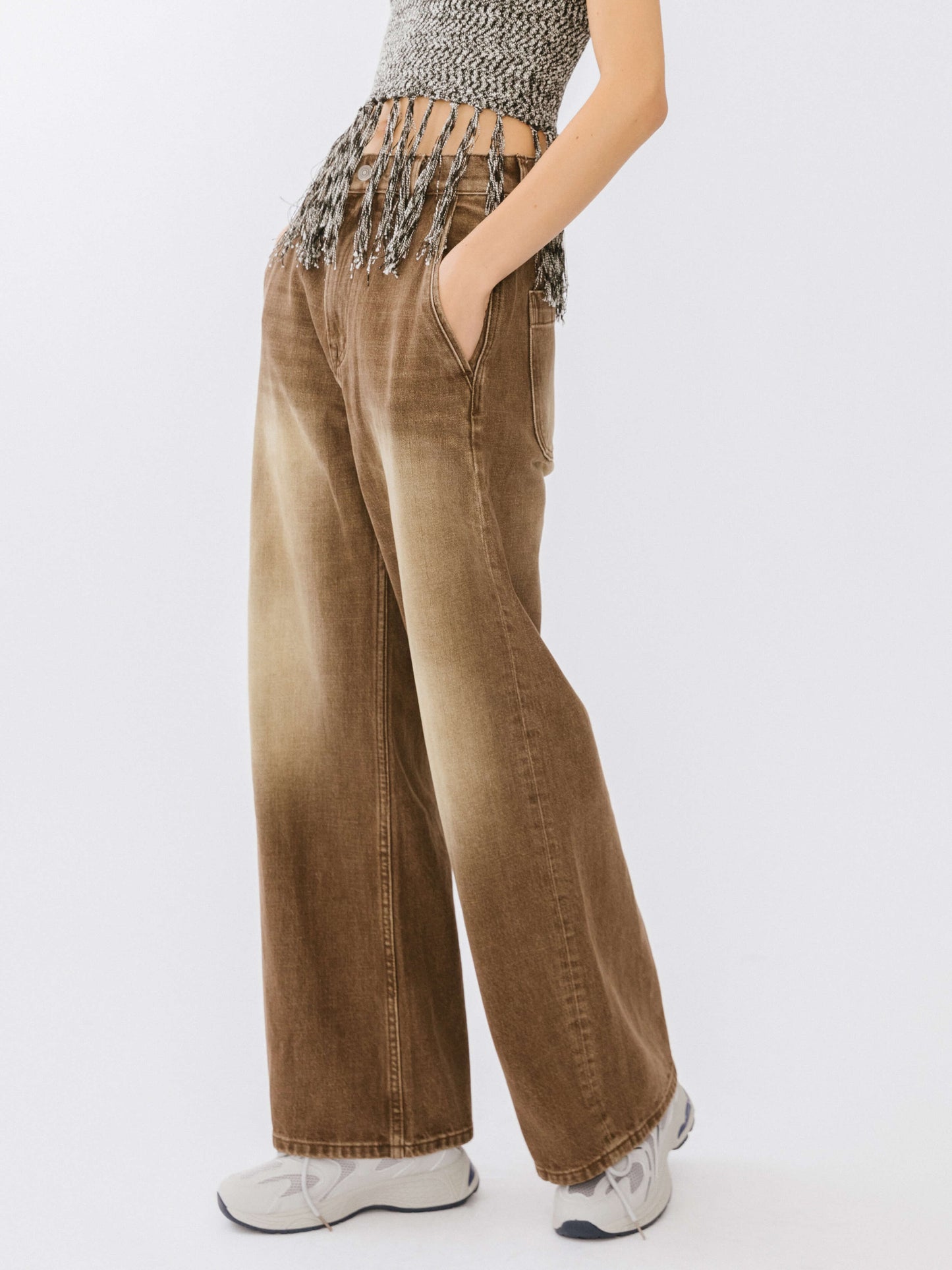 High Waisted Washed Out Boyfriend Jeans
