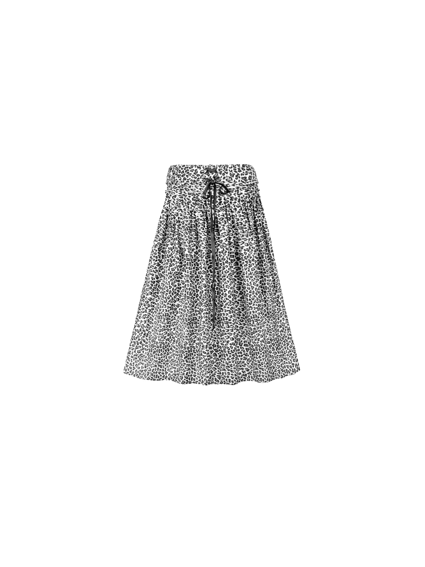 100% Cotton Leopard Print A-Line Skirt