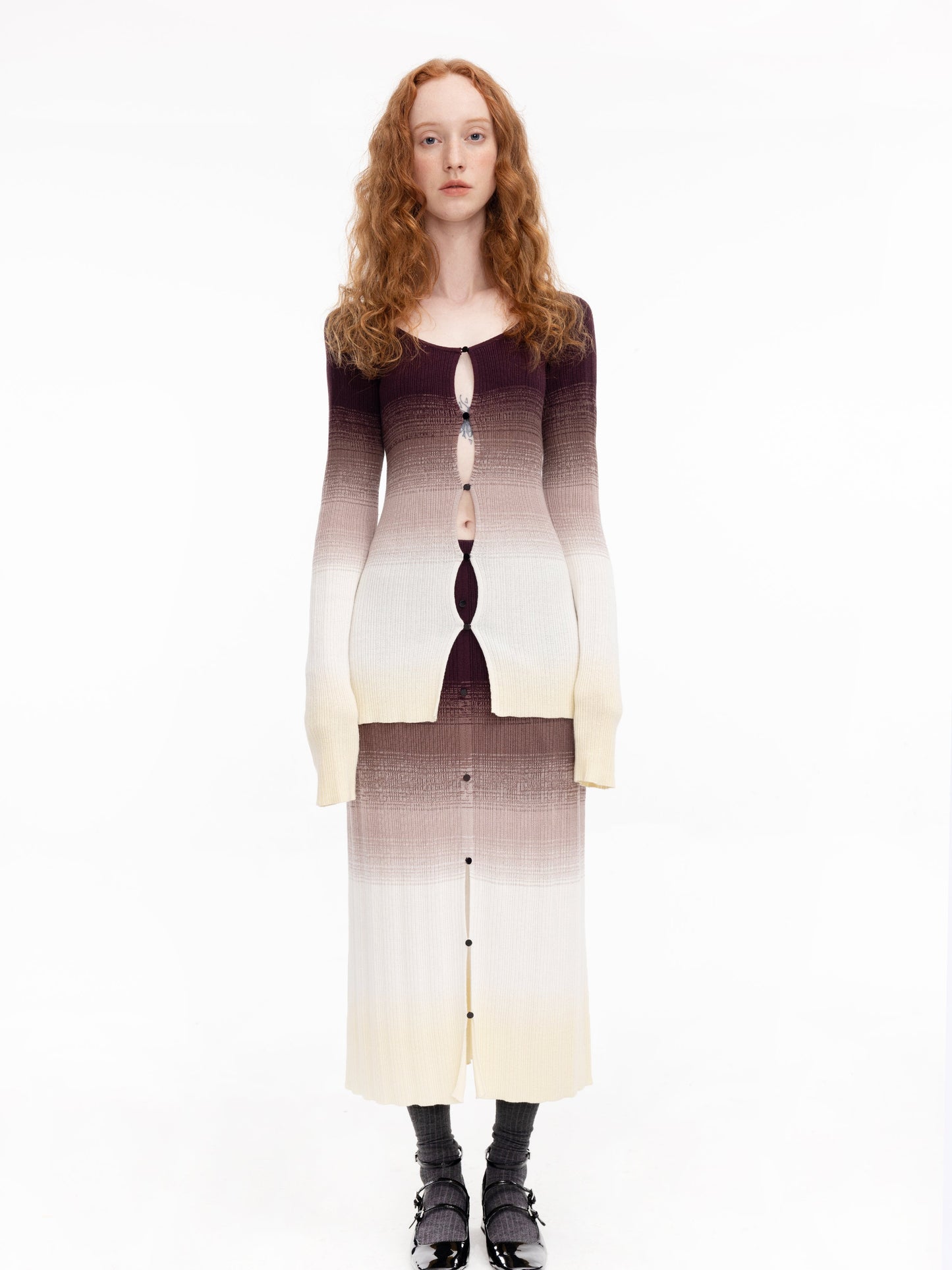 Gradient Coloured Thin Cardigan