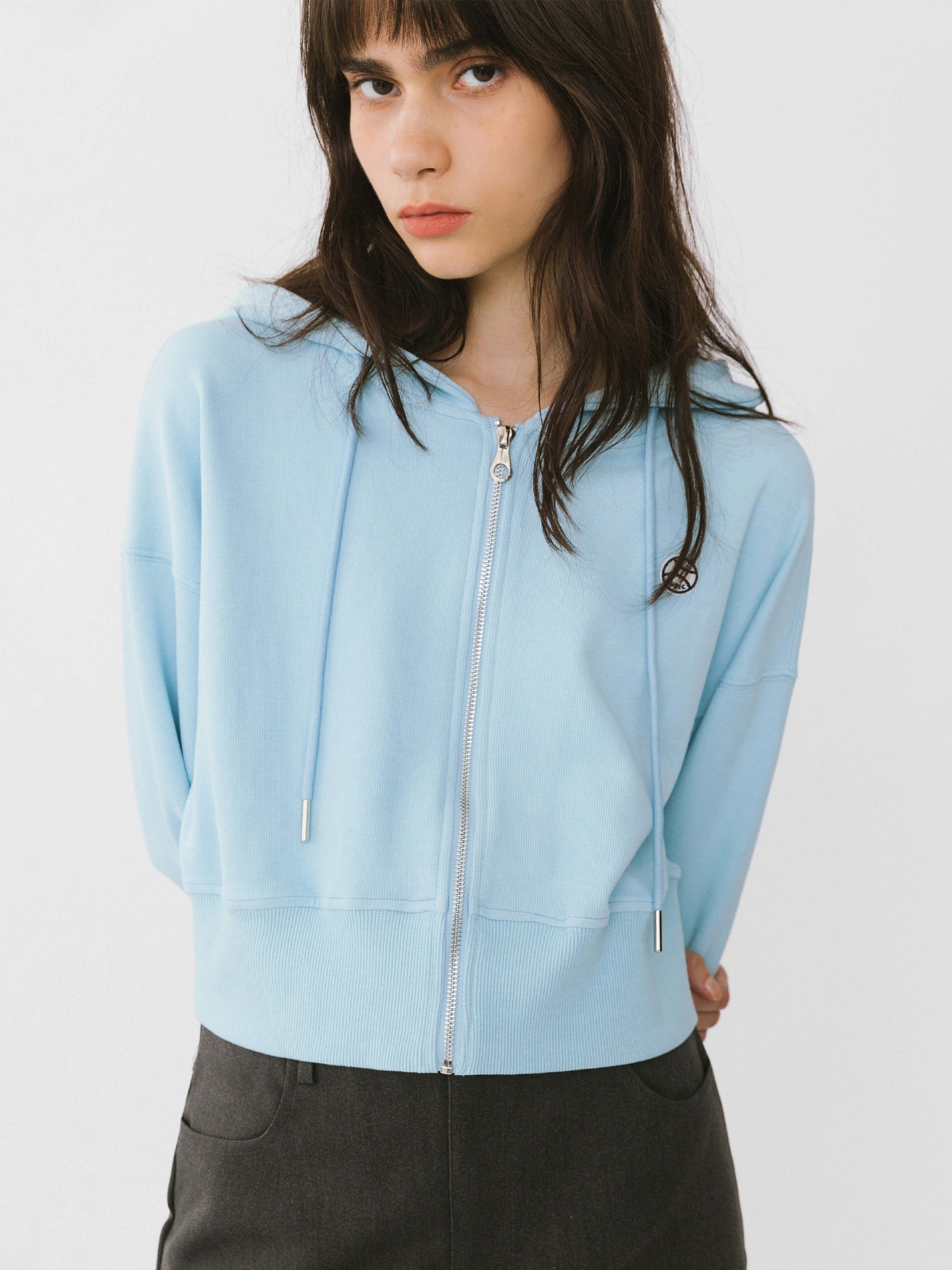 V-Neck Zip Up Hoodie