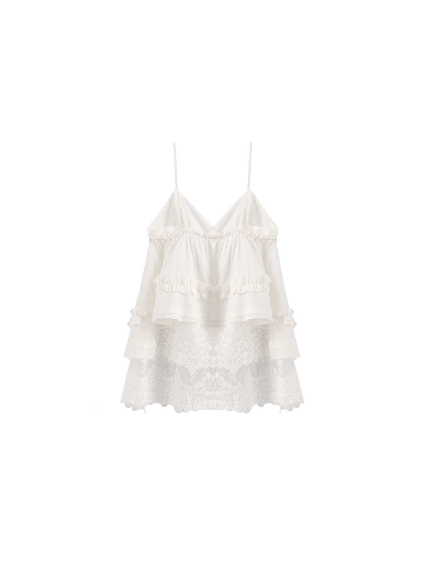 Double-Layer Lace Trim Adjustable Cami