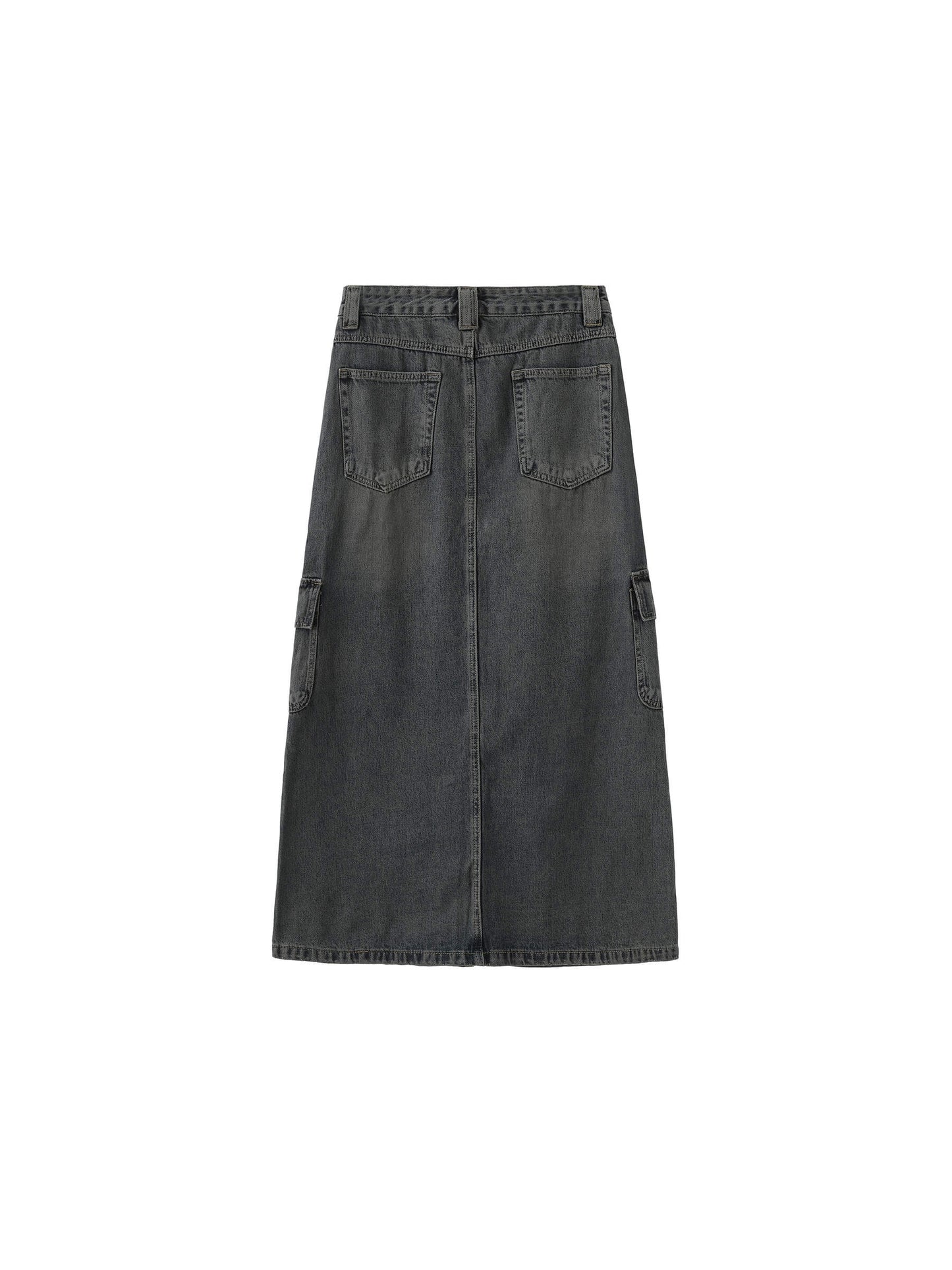 Multi Pocket Washed Demin Skirt