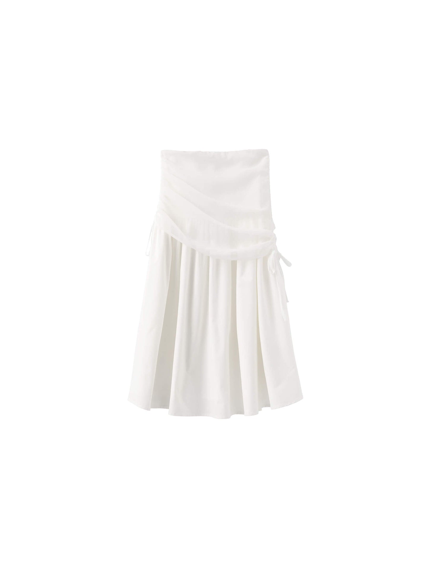 White Adjustable Semi-Bodycon A-Line Midi Skirt