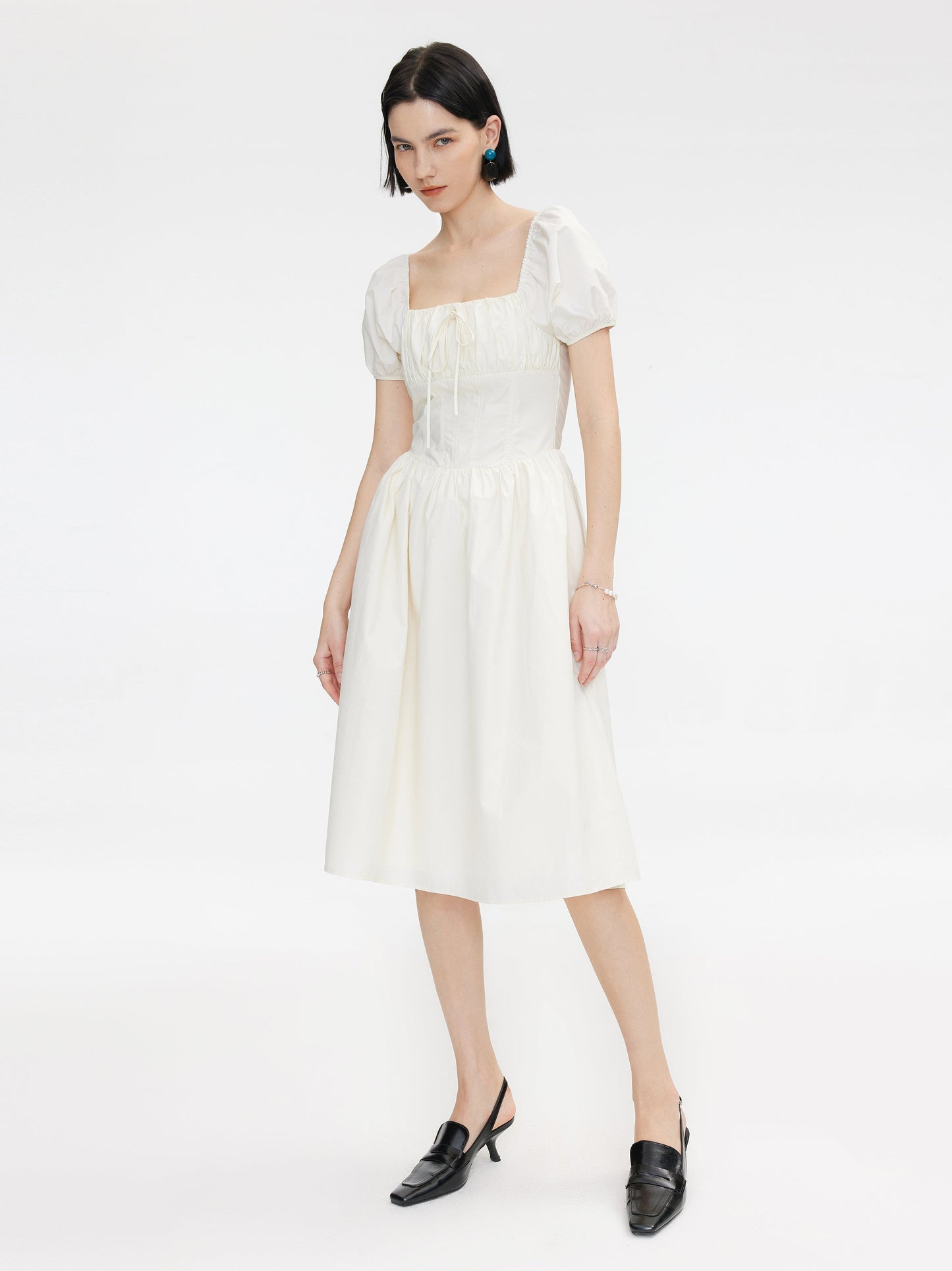 Puff Sleeve Retro Dress