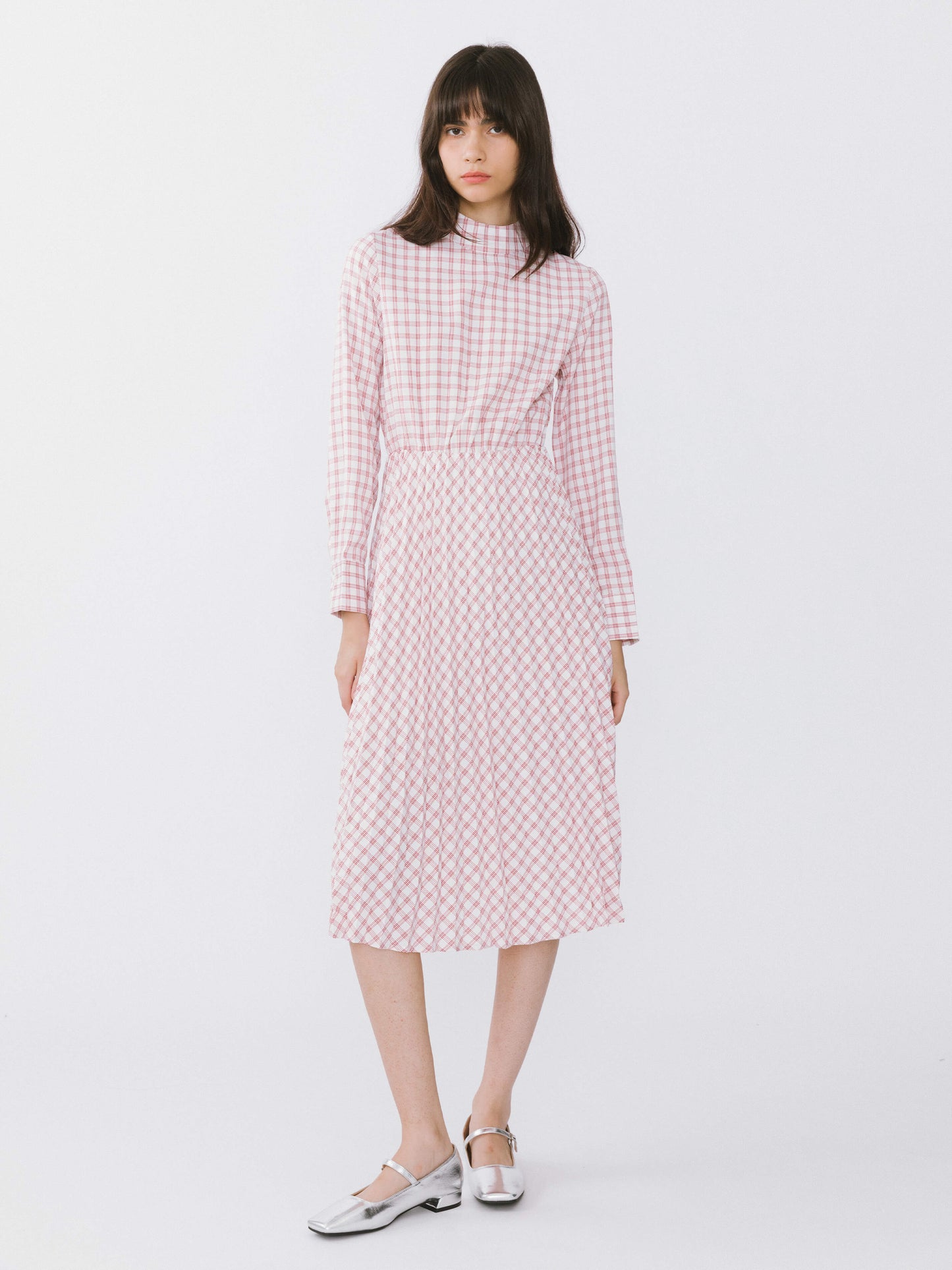 Tartan Neck Tie A-line Dress