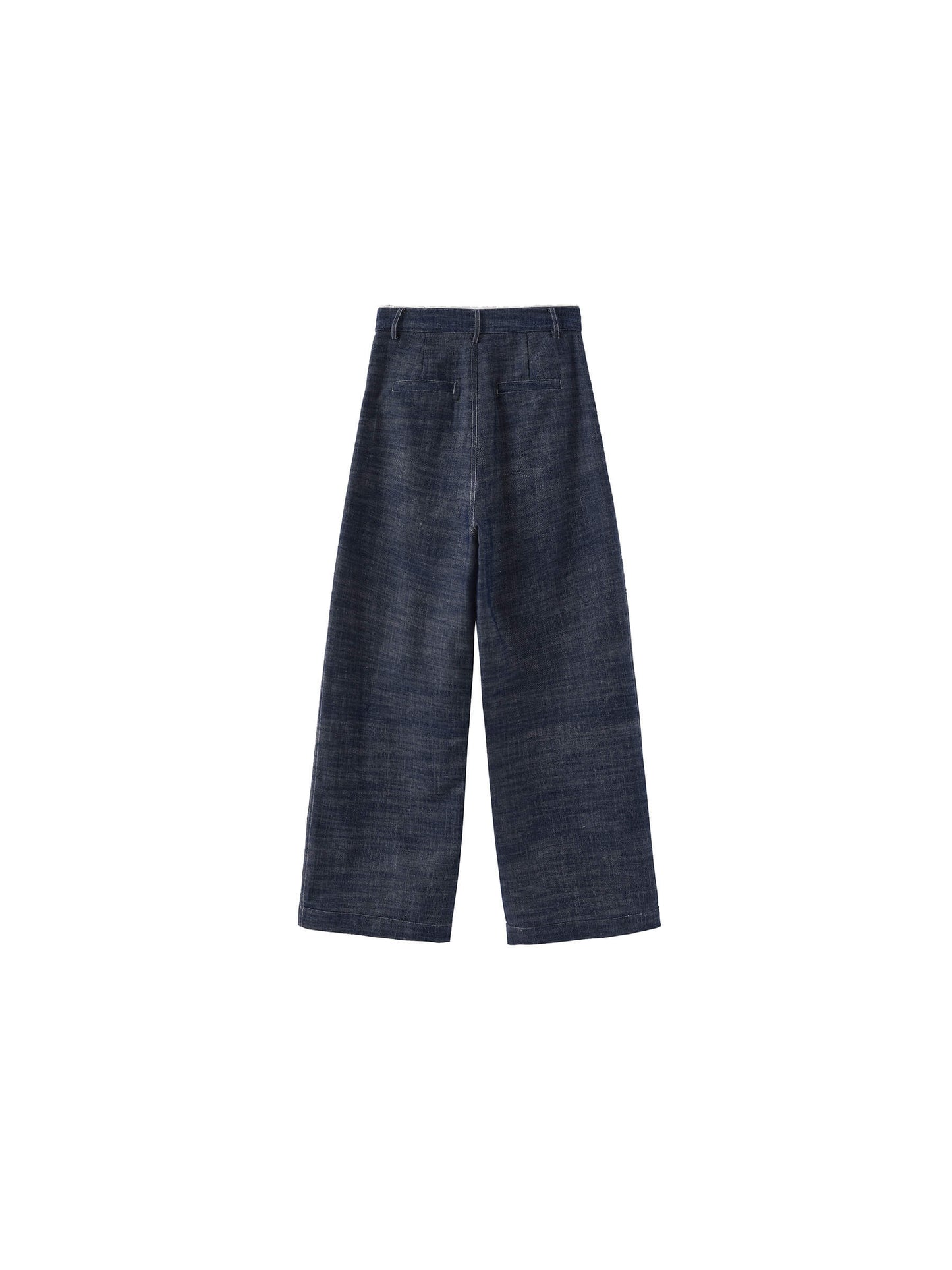 Linen-Cotton Lace Wide-Leg Straight Jeans