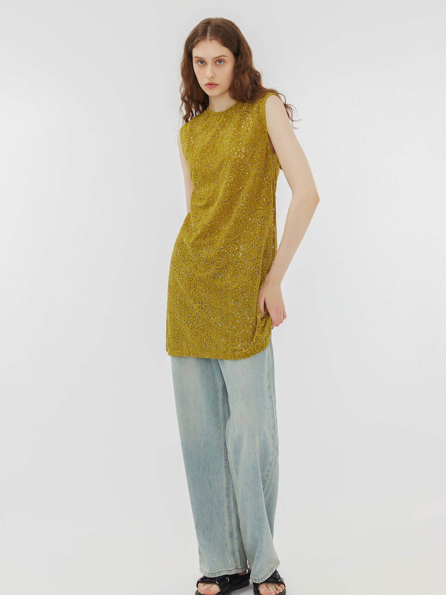 Round Neck Sleeveless A-line Dress