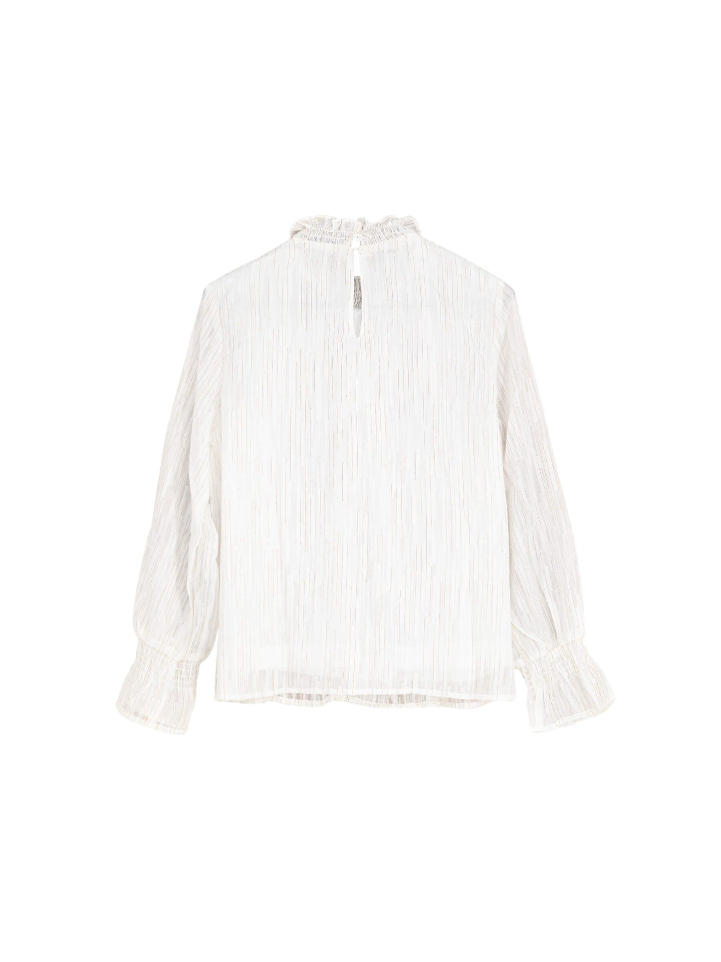 Stand Up Collar Ruffled Blouse