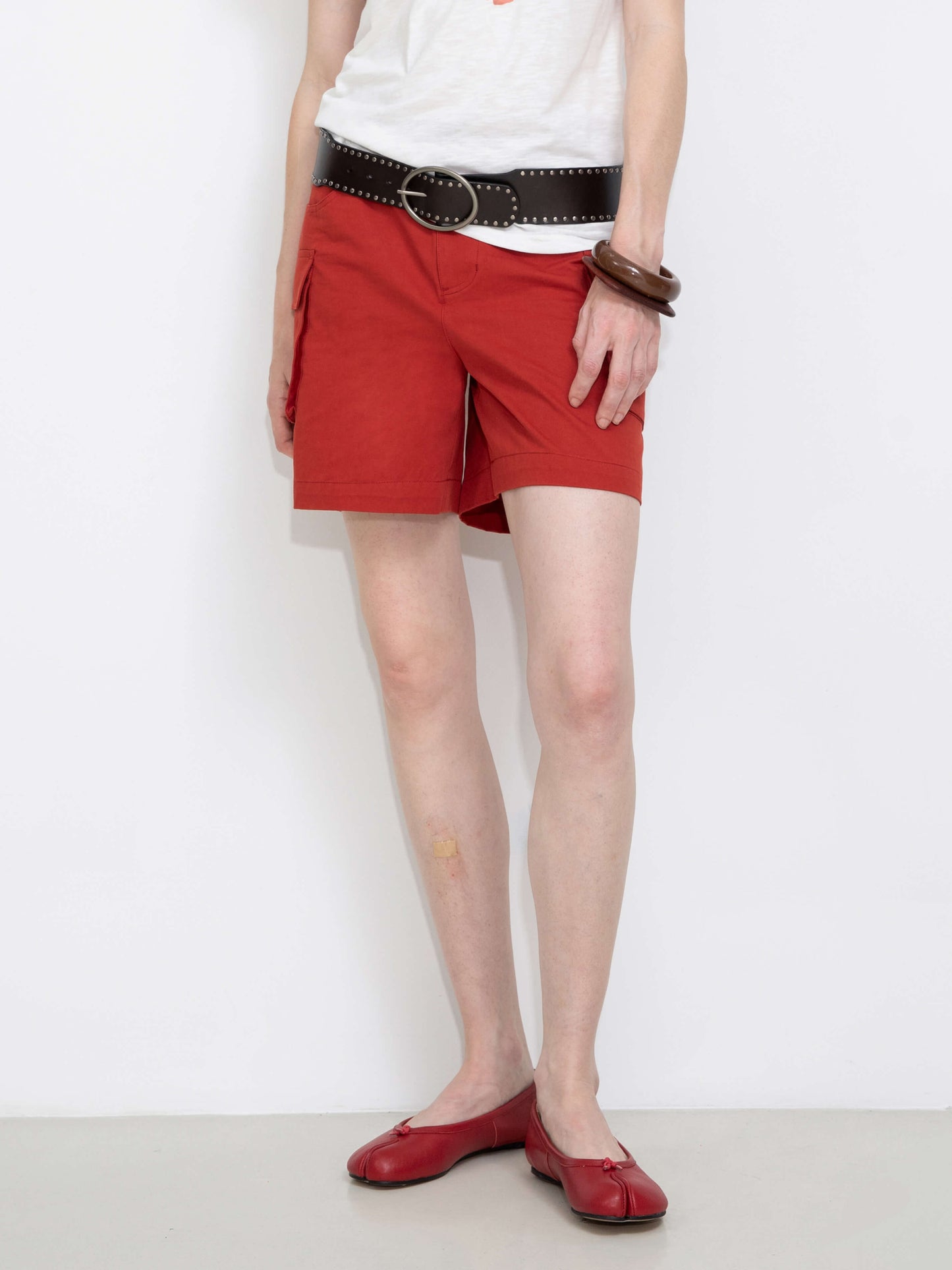 100% Cotton Casual Utility Straight-Leg Shorts