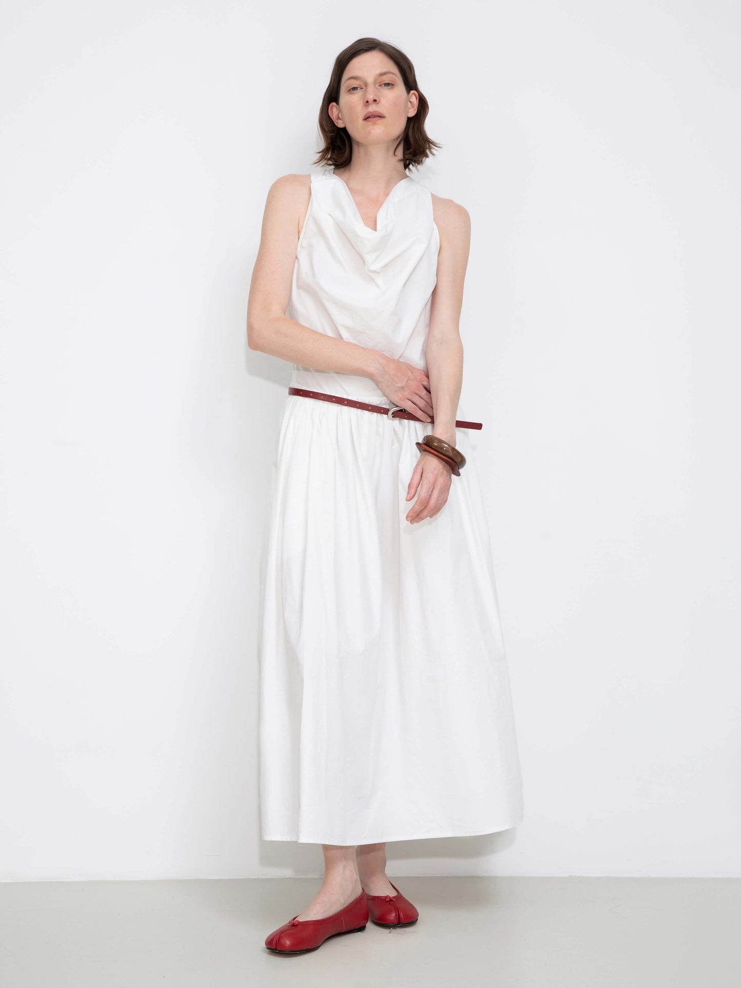 100% Cotton Halter Neck Cowl Dress