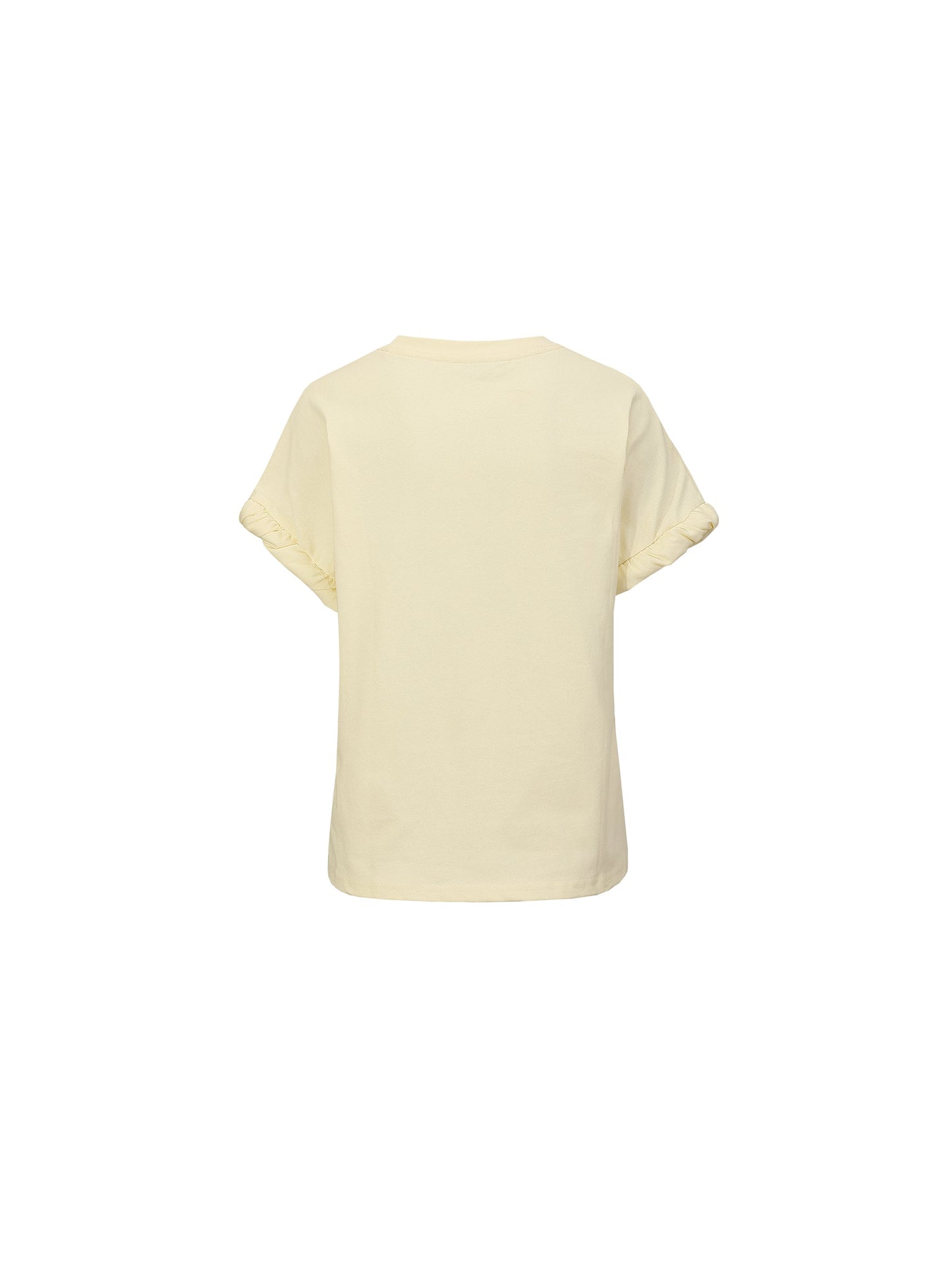 Round Neck White Casual T-shirt