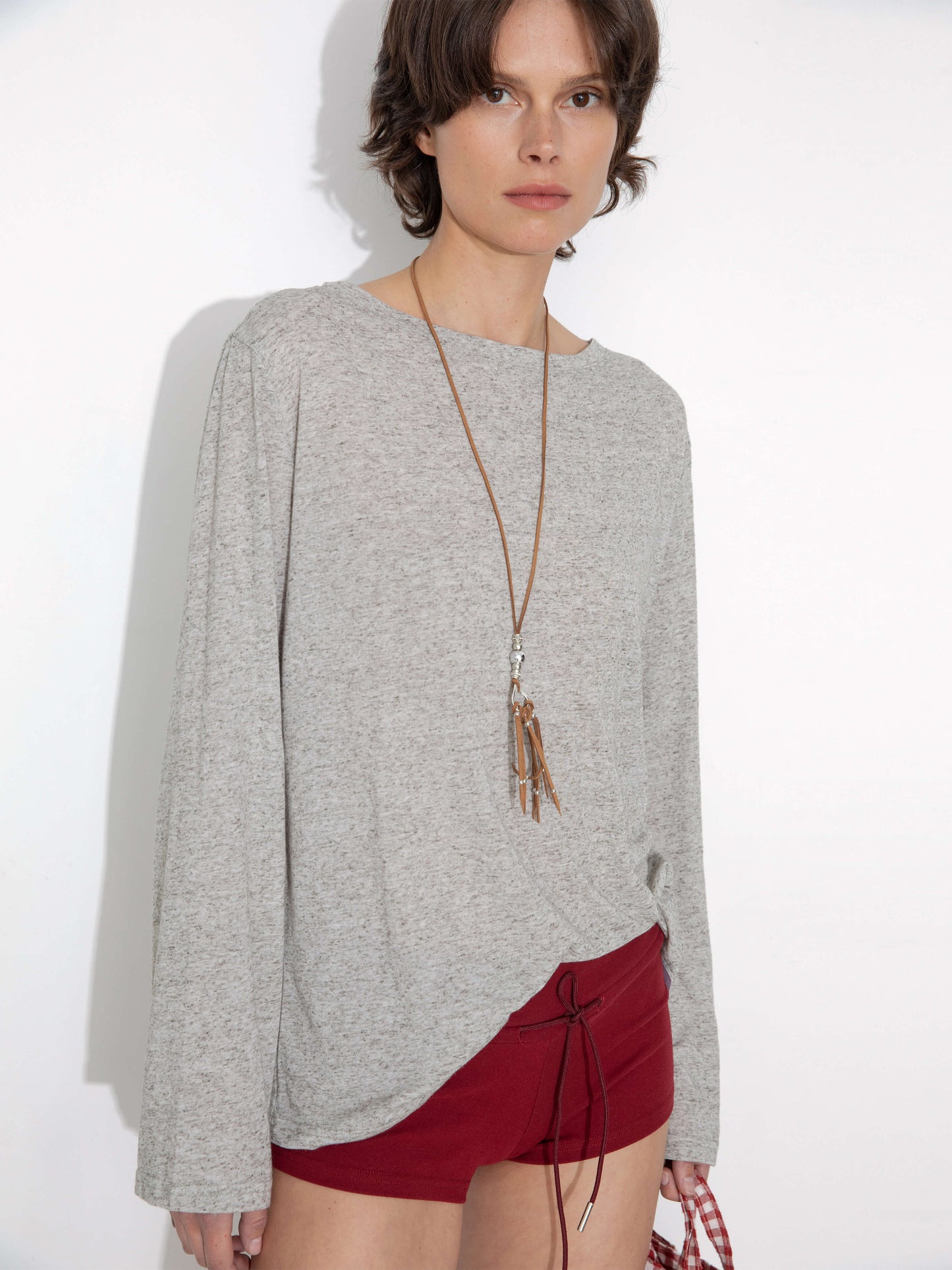 Loose Crew Neck Long Sleeve Knit Top